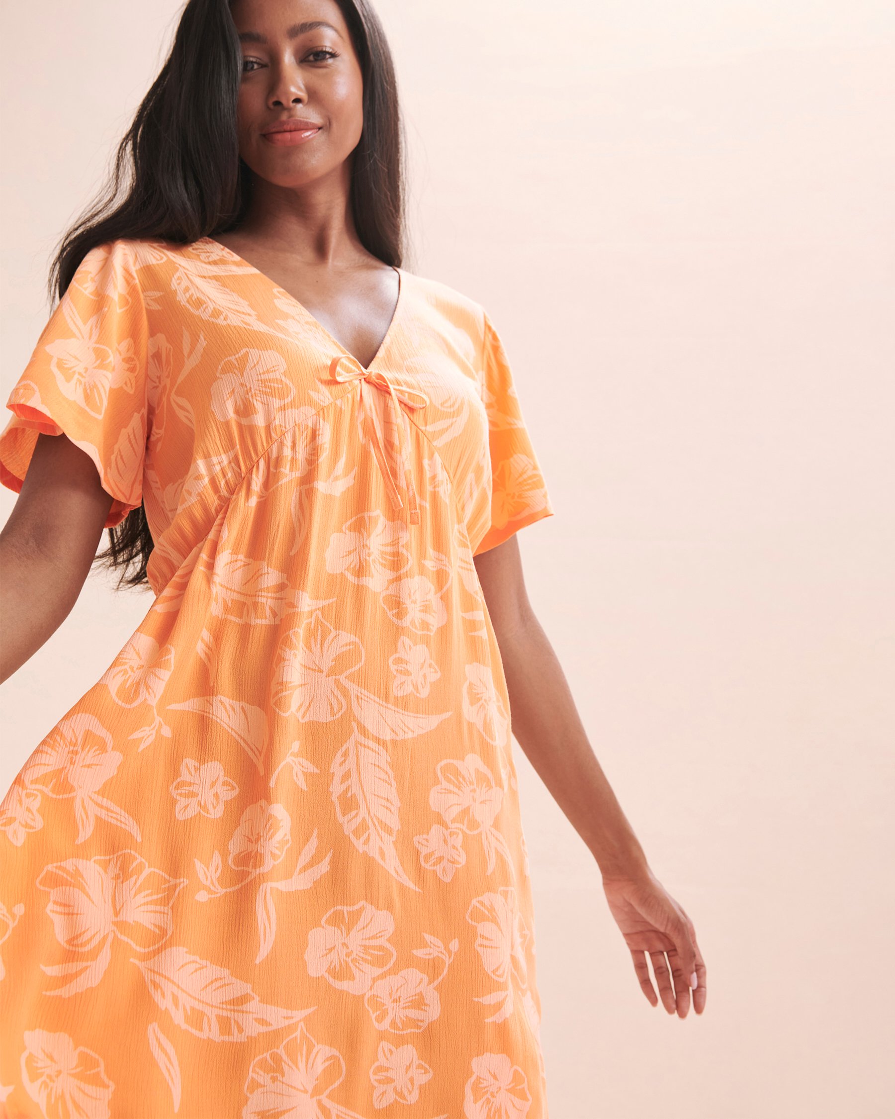 TROPIK Robe courte à fleurs Floral citrouille 02300117 - Voir9