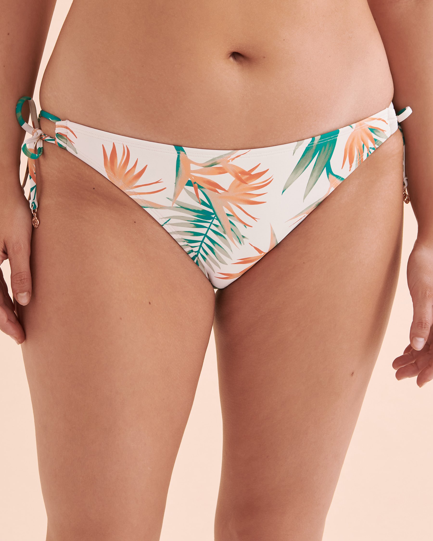 TURQUOISE COUTURE Bas de bikini brésilien noué aux hanches Tropical Paradise Imprimé tropical 01300322 - Voir1