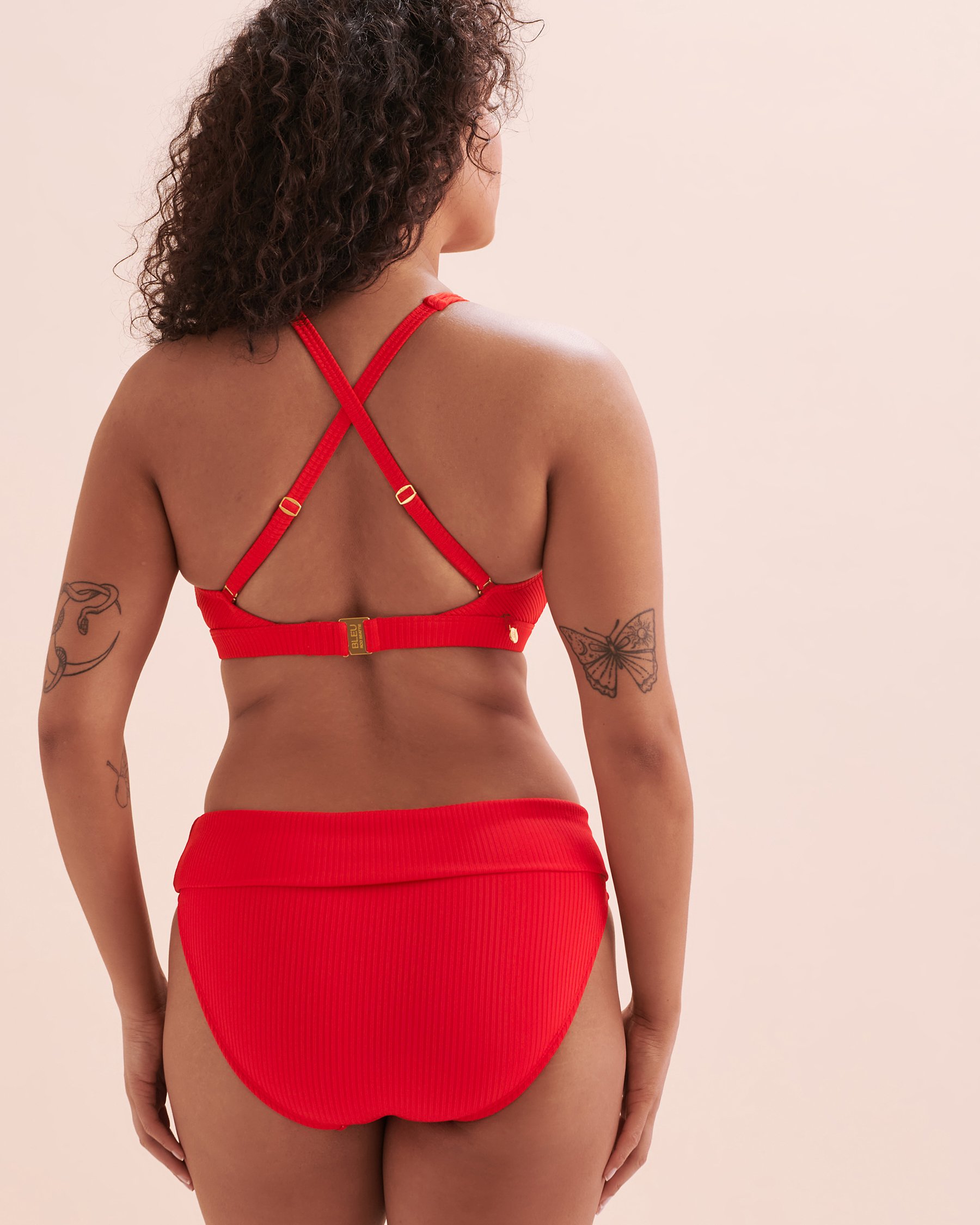 BLEU ROD BEATTIE Haut de bikini à armatures bonnet D-DD Walk The Line Rouge RBWL24350D - View3