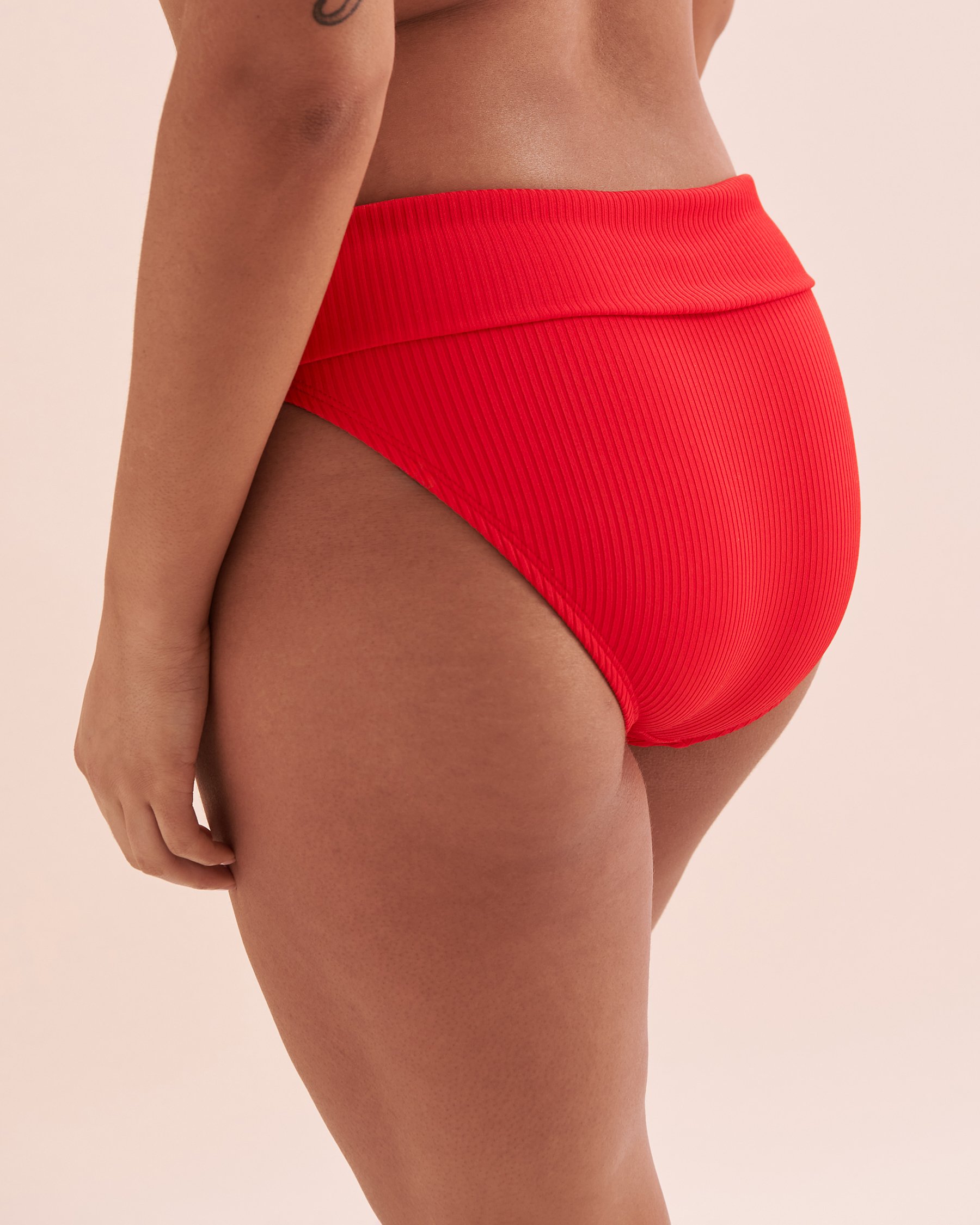 BLEU ROD BEATTIE Walk The Line Foldover Waistband Bikini Bottom Red RBWL24929 - View3