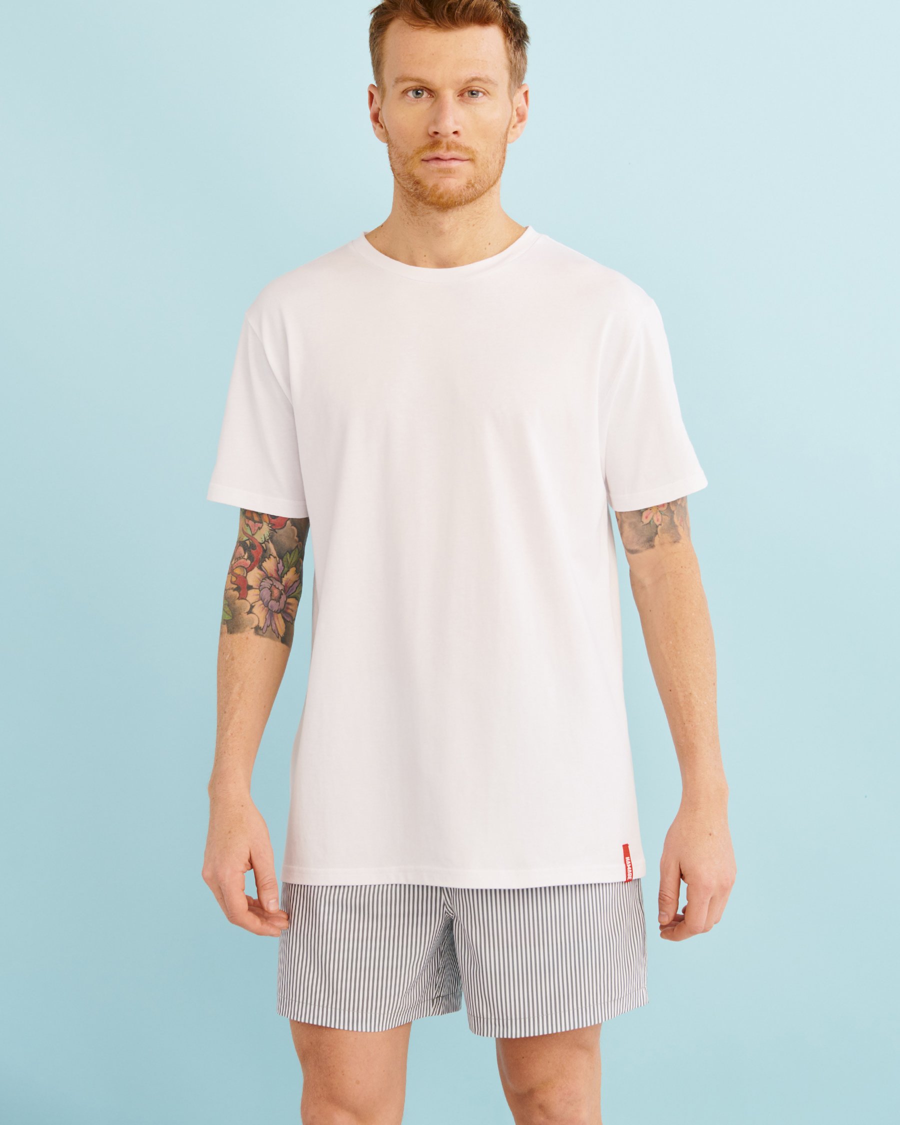 HAMABE Chandail manches courtes classique Blanc 04100002 - Voir4
