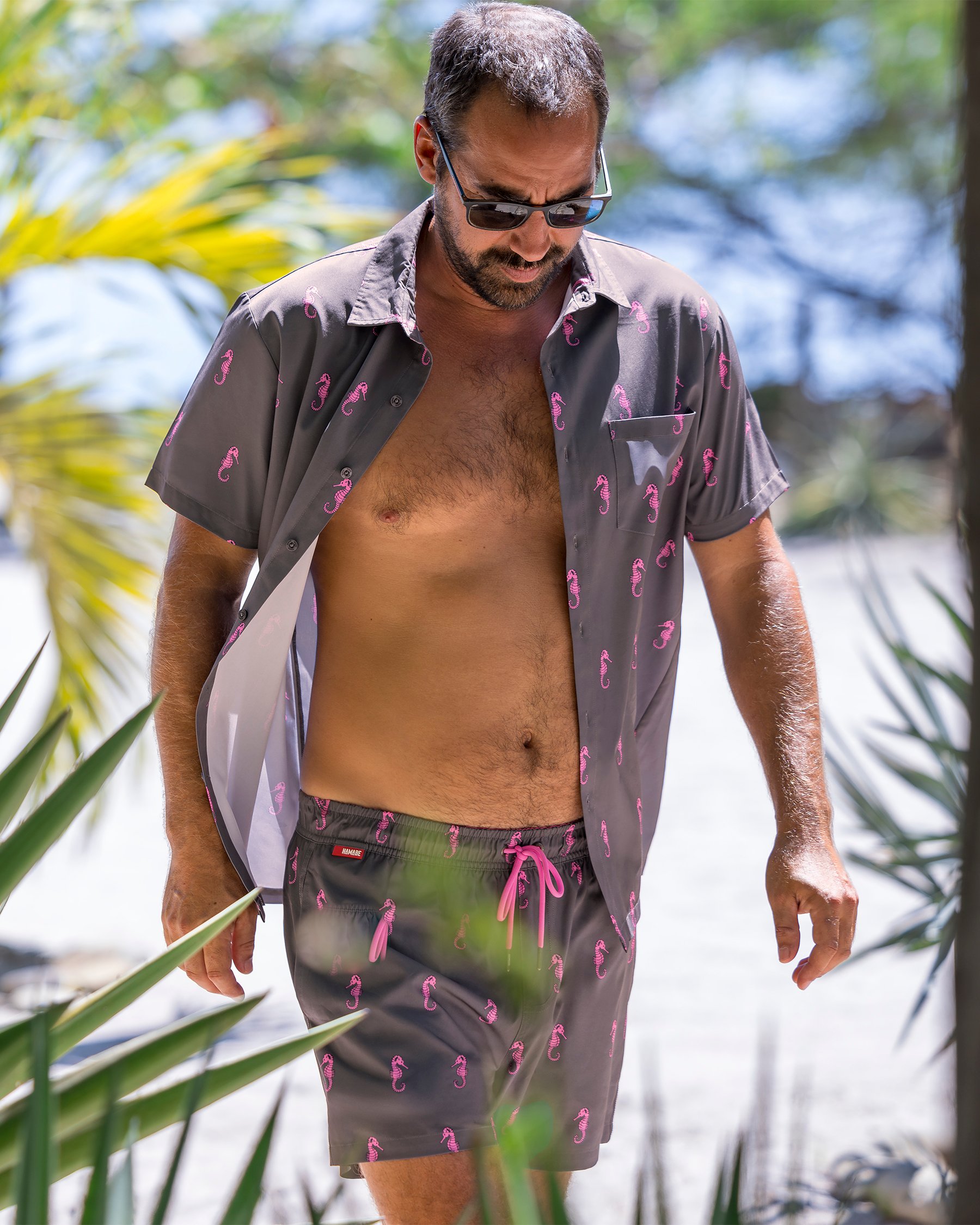 HAMABE Maillot volley avec doublure confort Hippocampe rose 03100053 - View2