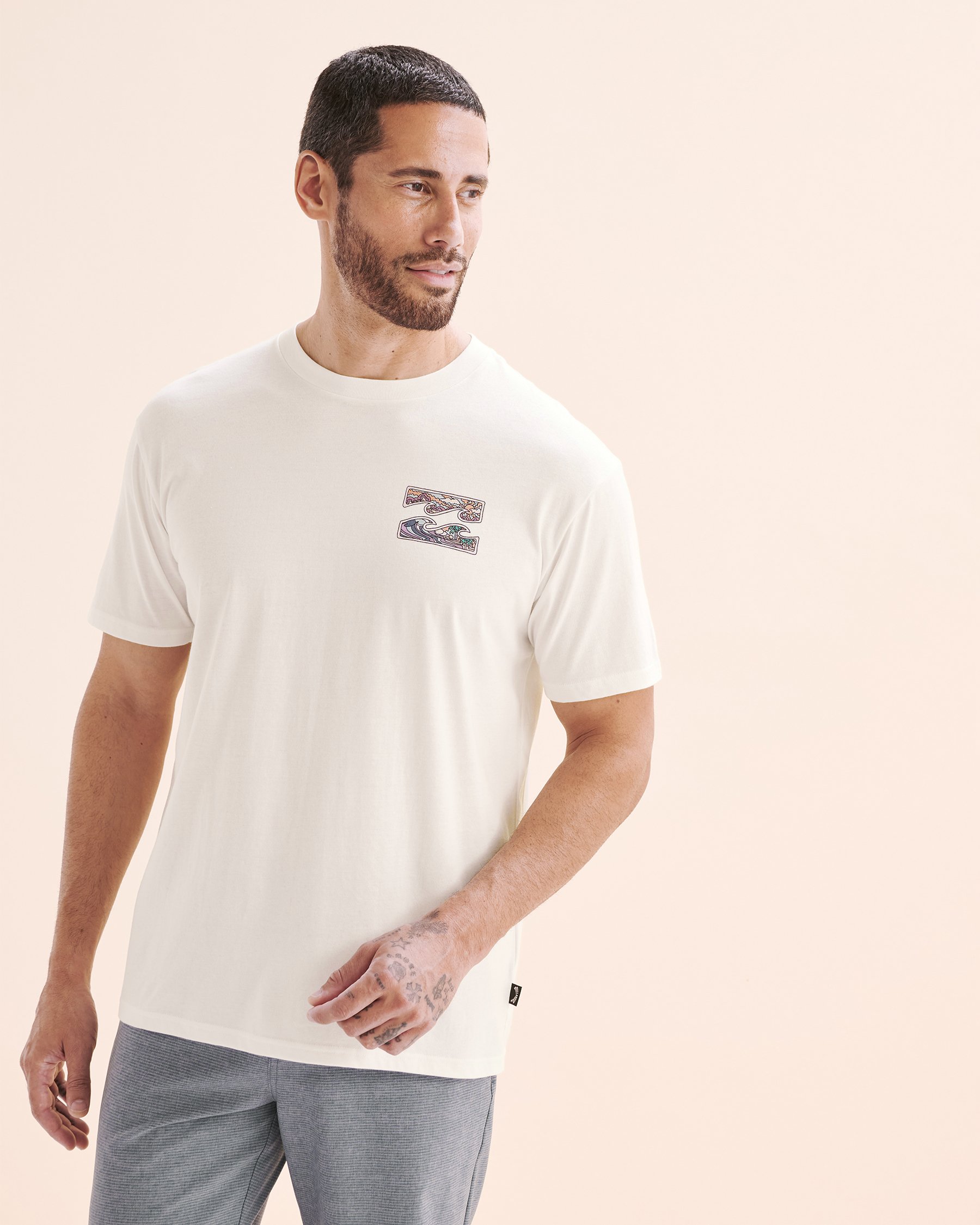 BILLABONG Crayon Wave Premium Short Sleeve T-shirt White 24A353501 - View1