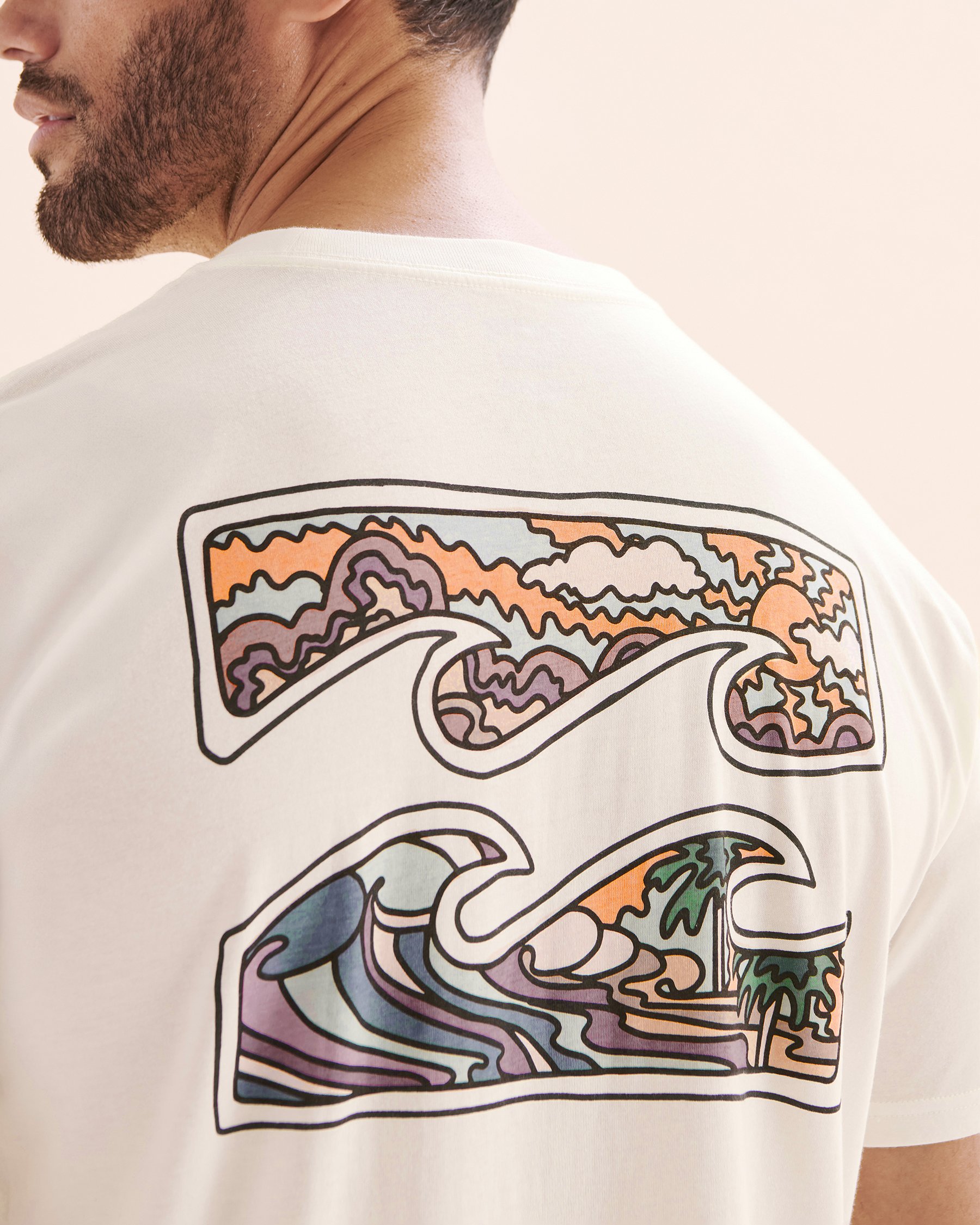 BILLABONG Crayon Wave Premium Short Sleeve T-shirt White 24A353501 - View3