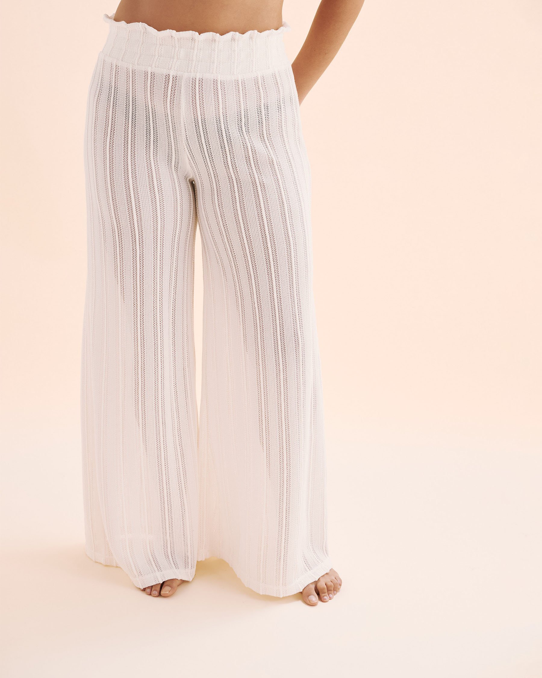 OFF THE BEACH Crochet Wide Leg Pants White 02200091 - View1