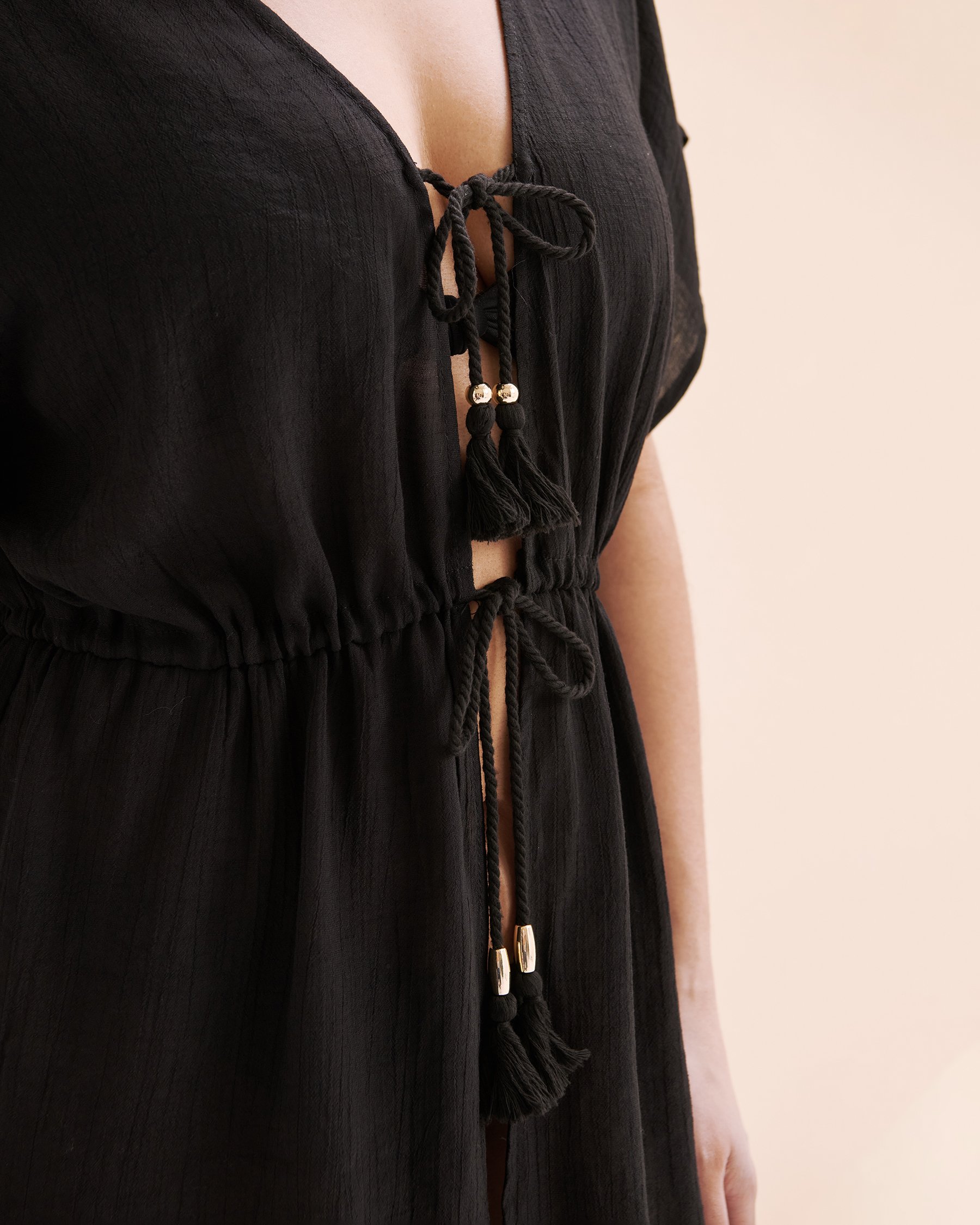 COSTA DEL REY Kimono Voile Black 02400050 - View4