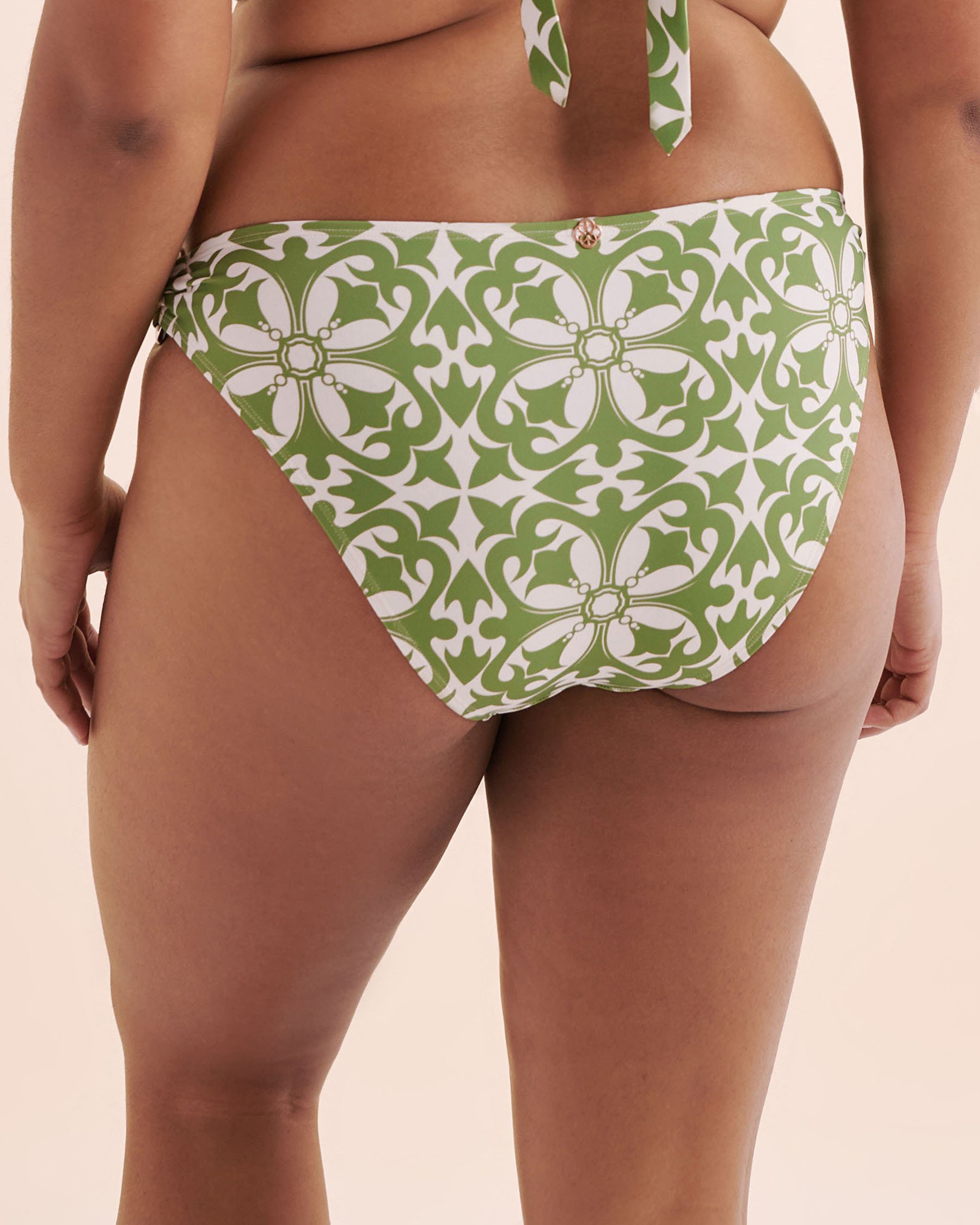 TURQUOISE COUTURE Bas de bikini brésilien taille basse Mosaïque Vert Jade 01300444 - Voir10