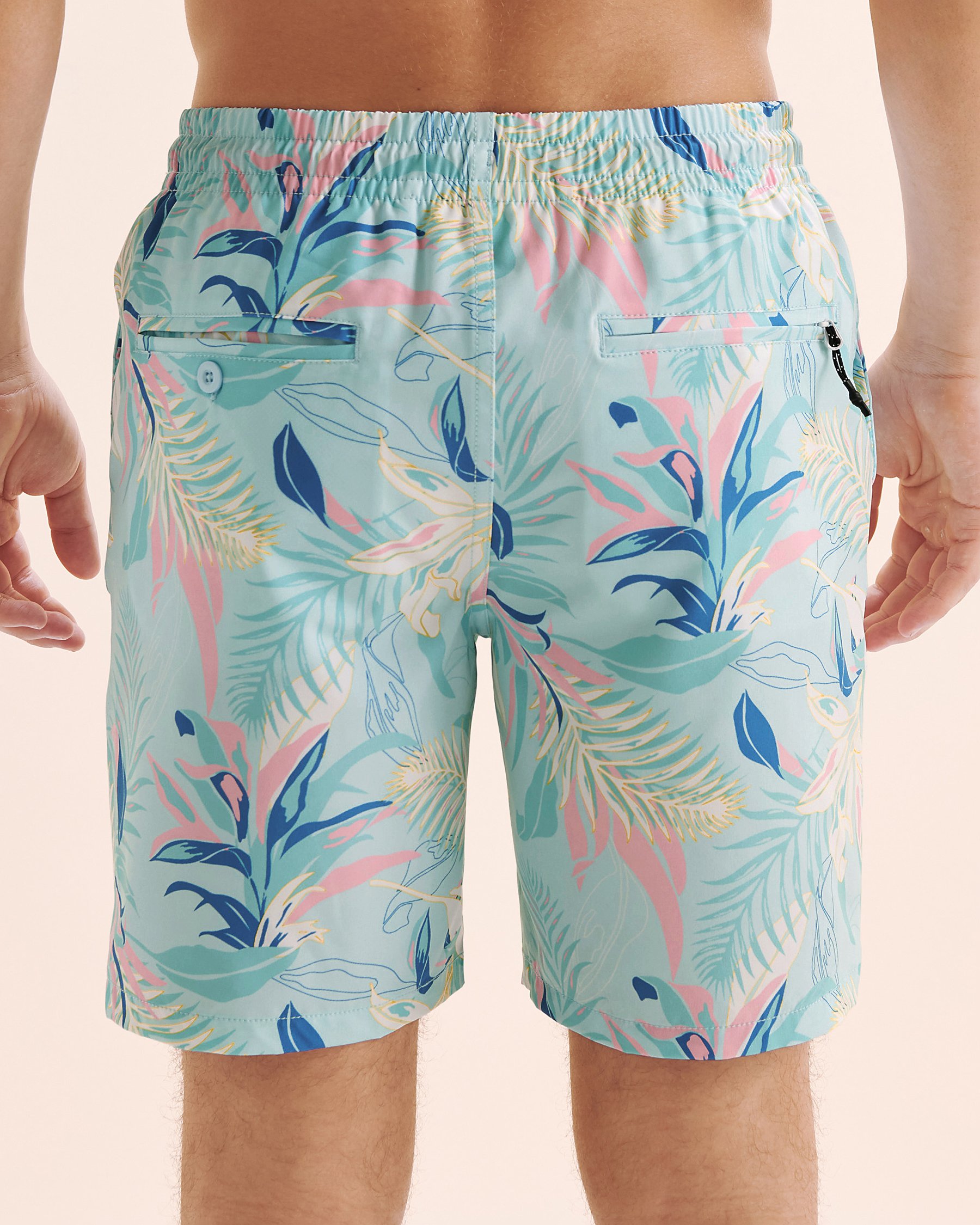 LUCKY ALOHA Maillot volley avec filet Tides Imprimé bleu pâle TDS1127 - View2