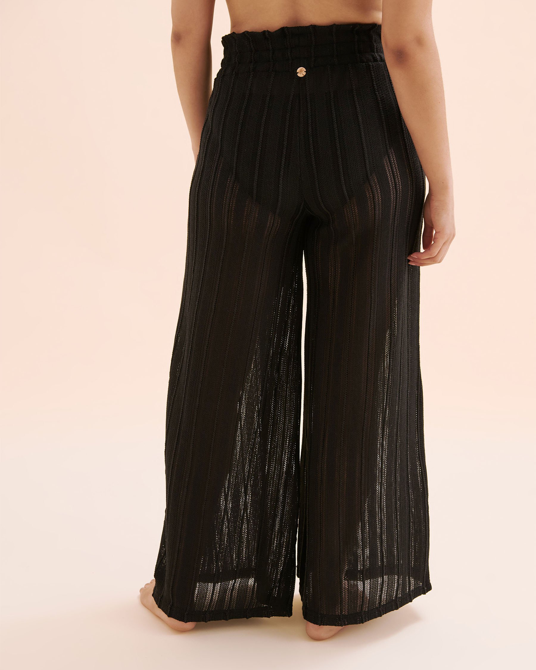 OFF THE BEACH Pantalon jambe large en crochet Noir 02200091 - View2