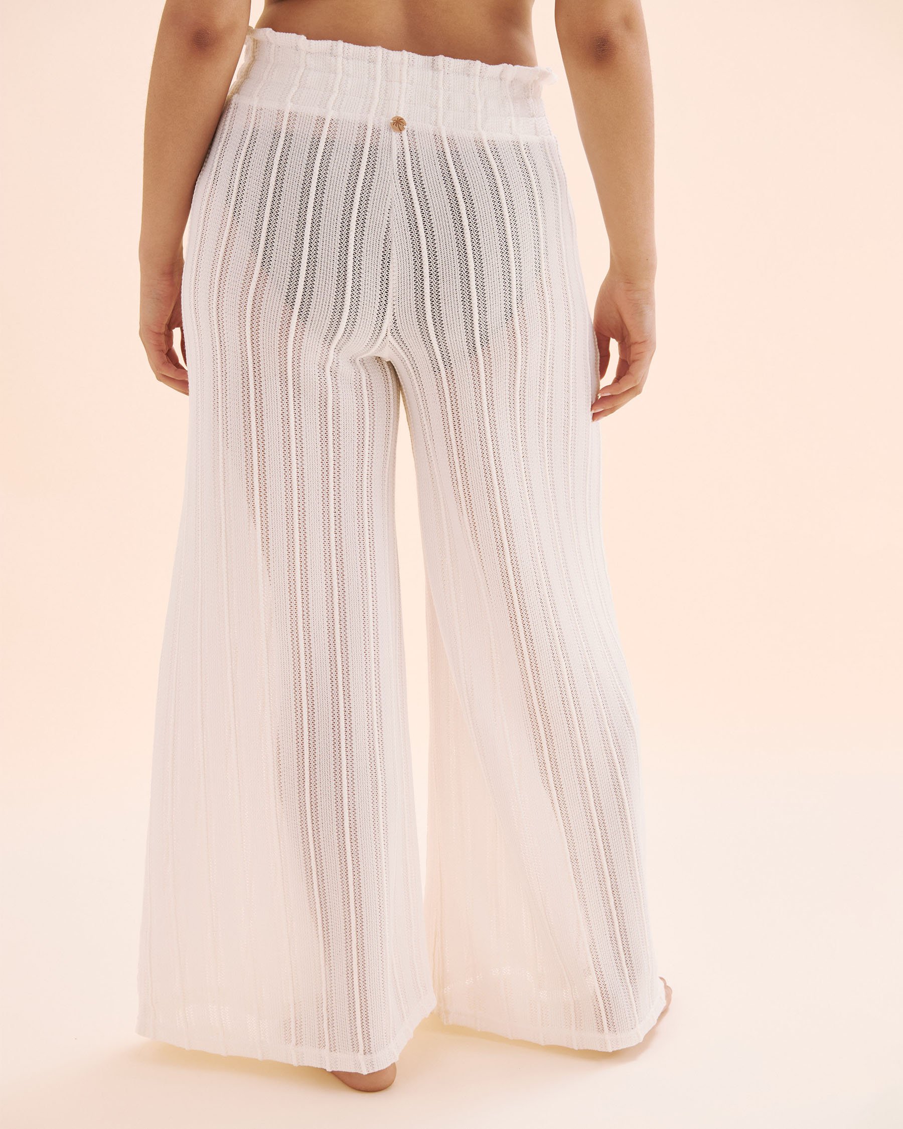 OFF THE BEACH Pantalon jambe large en crochet Blanc 02200091 - Voir2