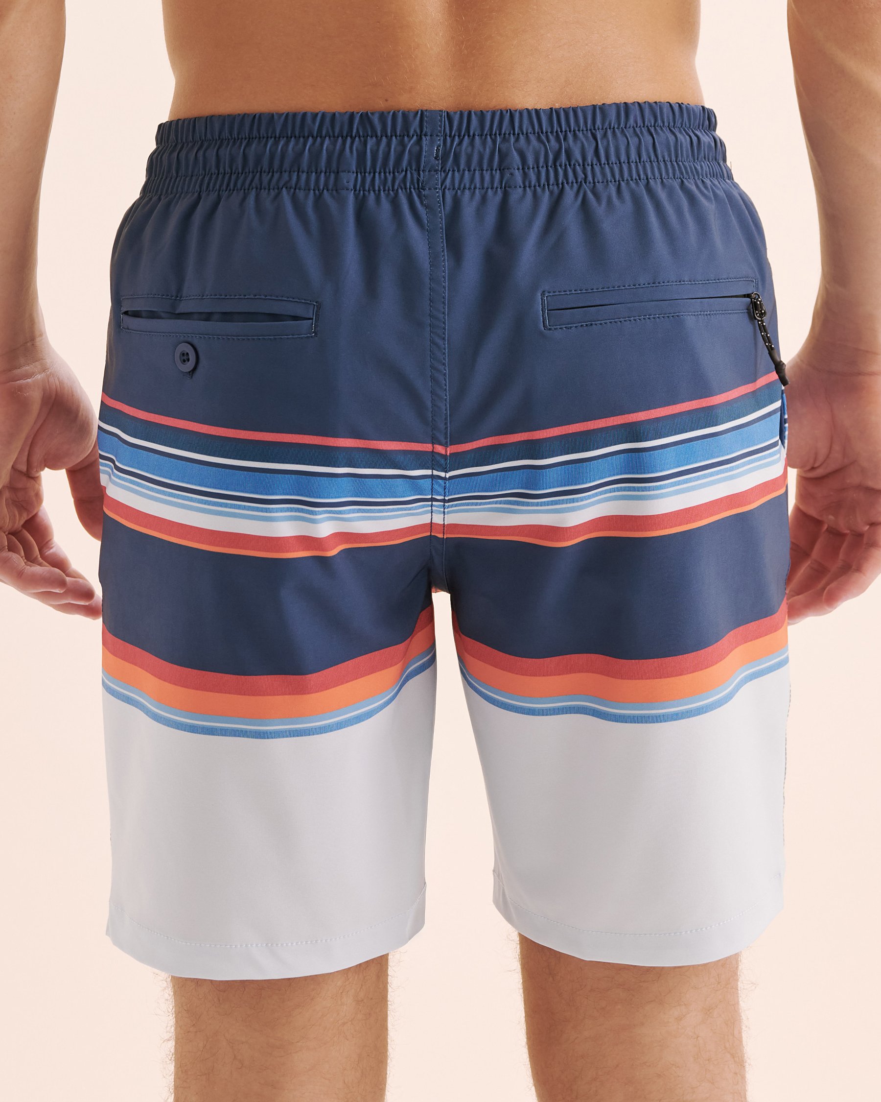 LUCKY ALOHA Maillot volley avec filet Phase Rayures bleues marines PHS1047 - View2