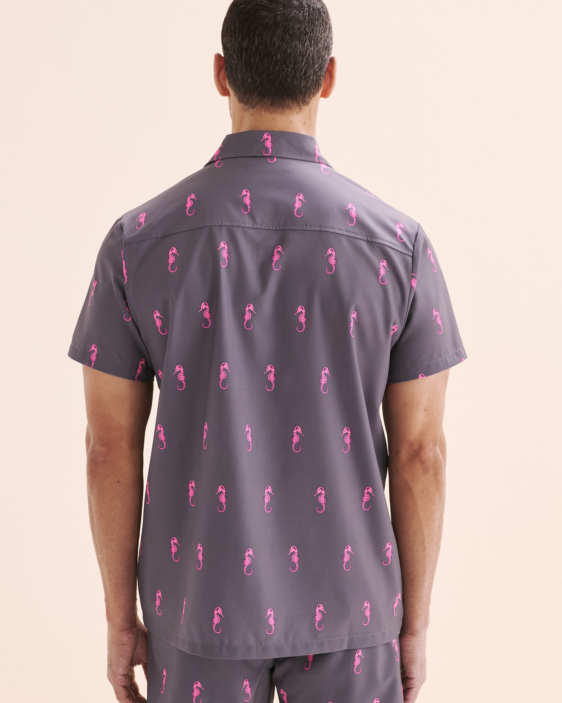 HAMABE Chemise à manches courtes Hippocampe rose 04100034 - View3