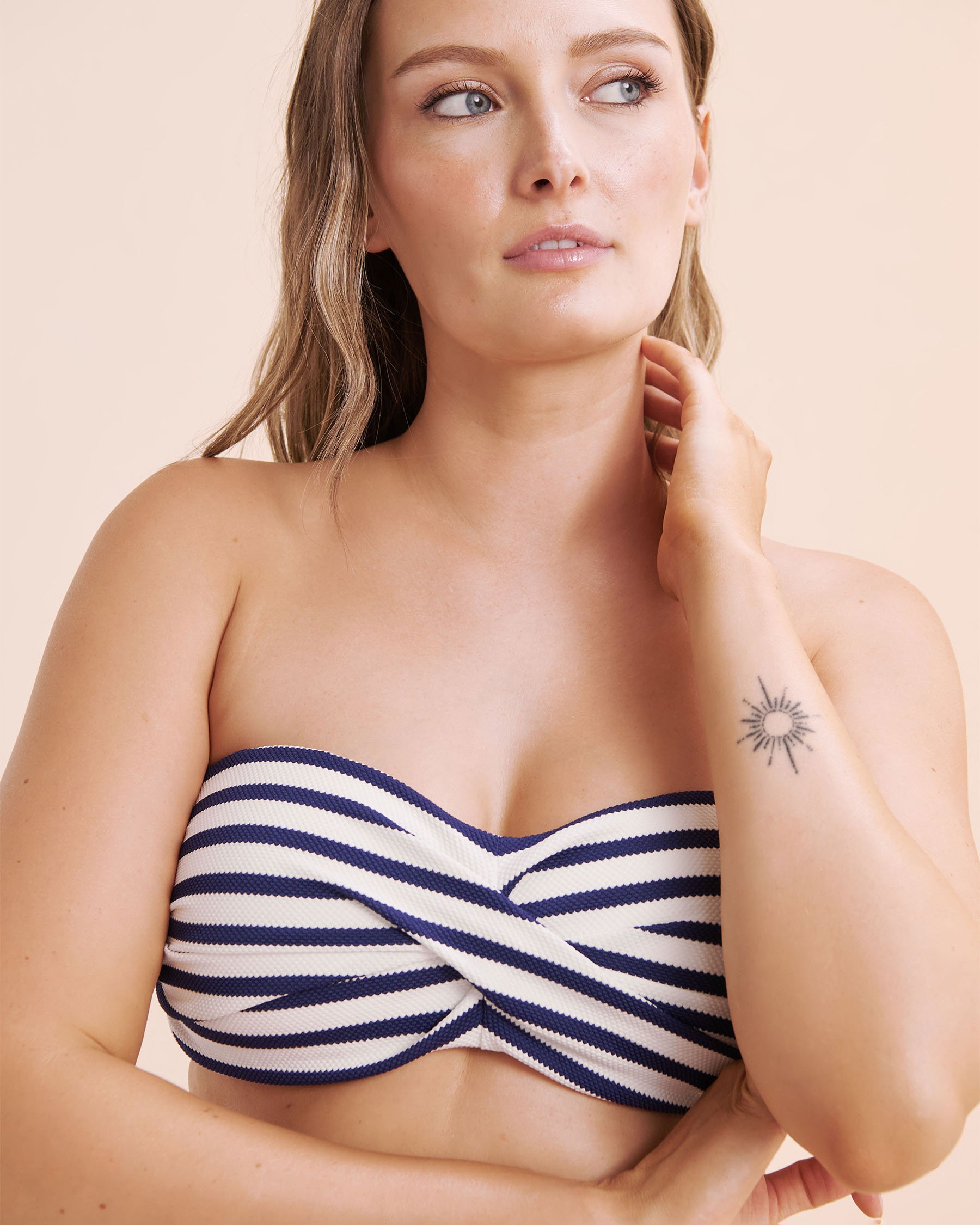 SKYE Haut de bikini bandeau Nautik Clara Noir et blanc SK786209 - View2