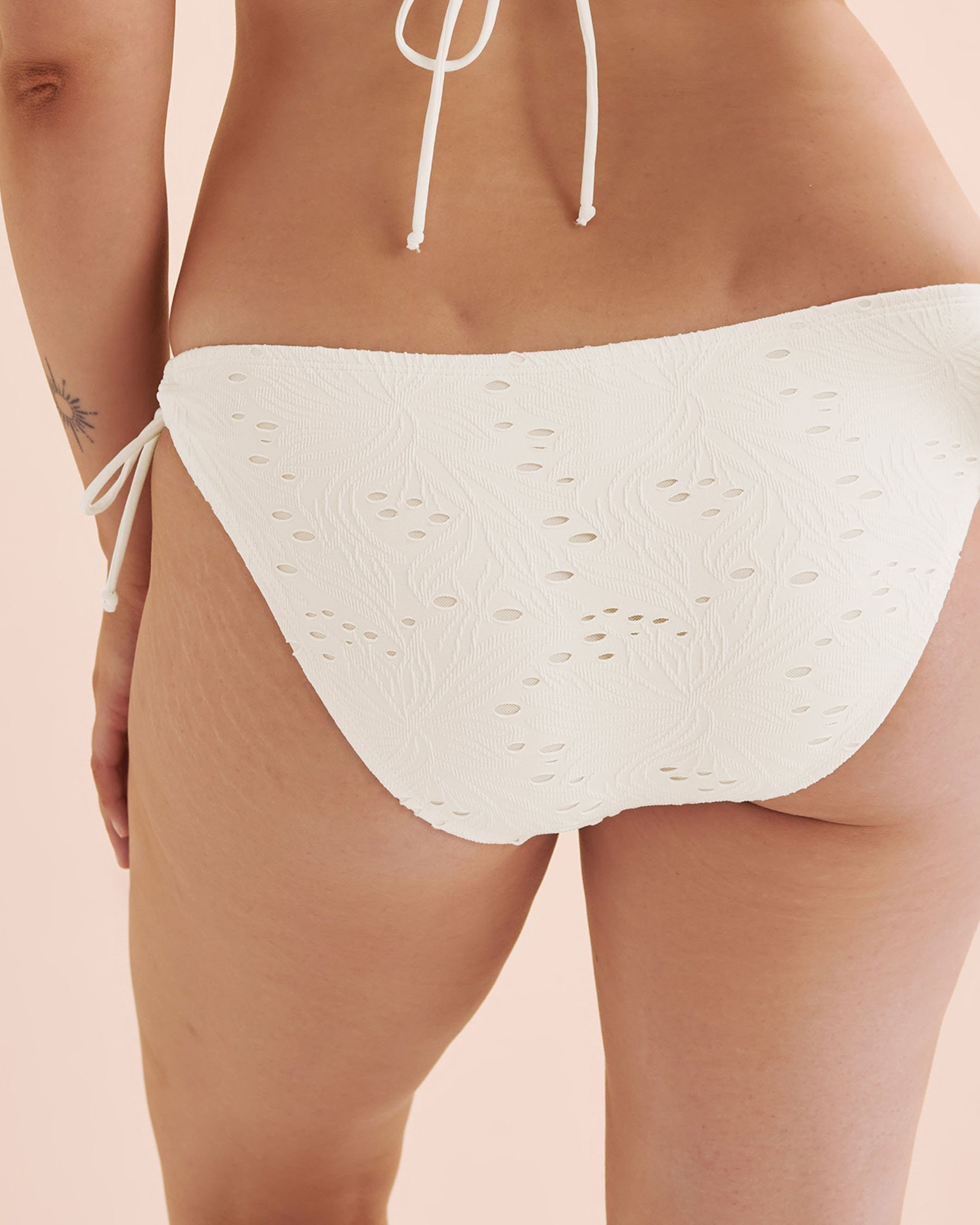 SKYE Bas de bikini taille basse en dentelle Bloom Juliana Blanc crème SK789148 - Voir2