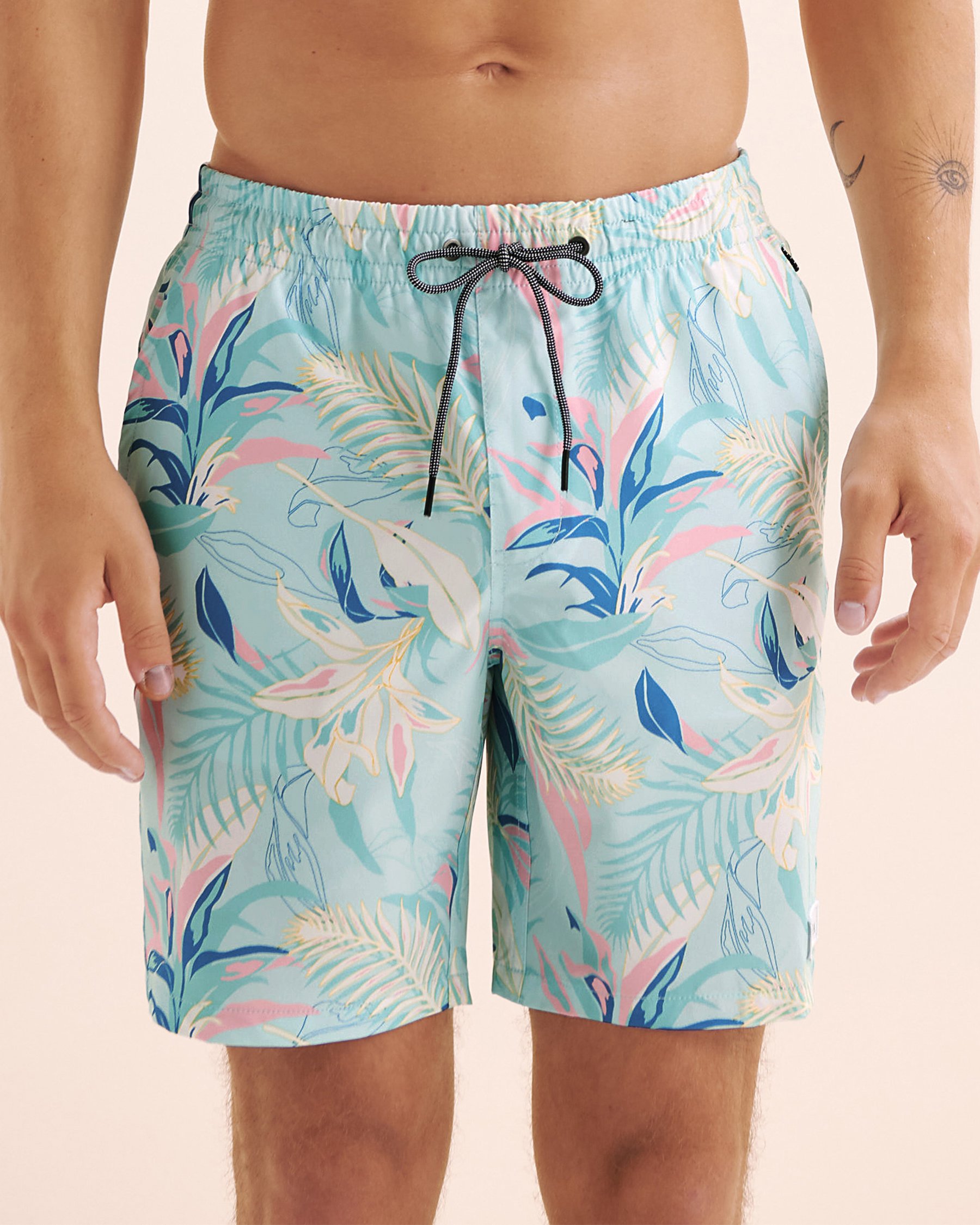 LUCKY ALOHA Maillot volley avec filet Tides Imprimé bleu pâle TDS1127 - View1