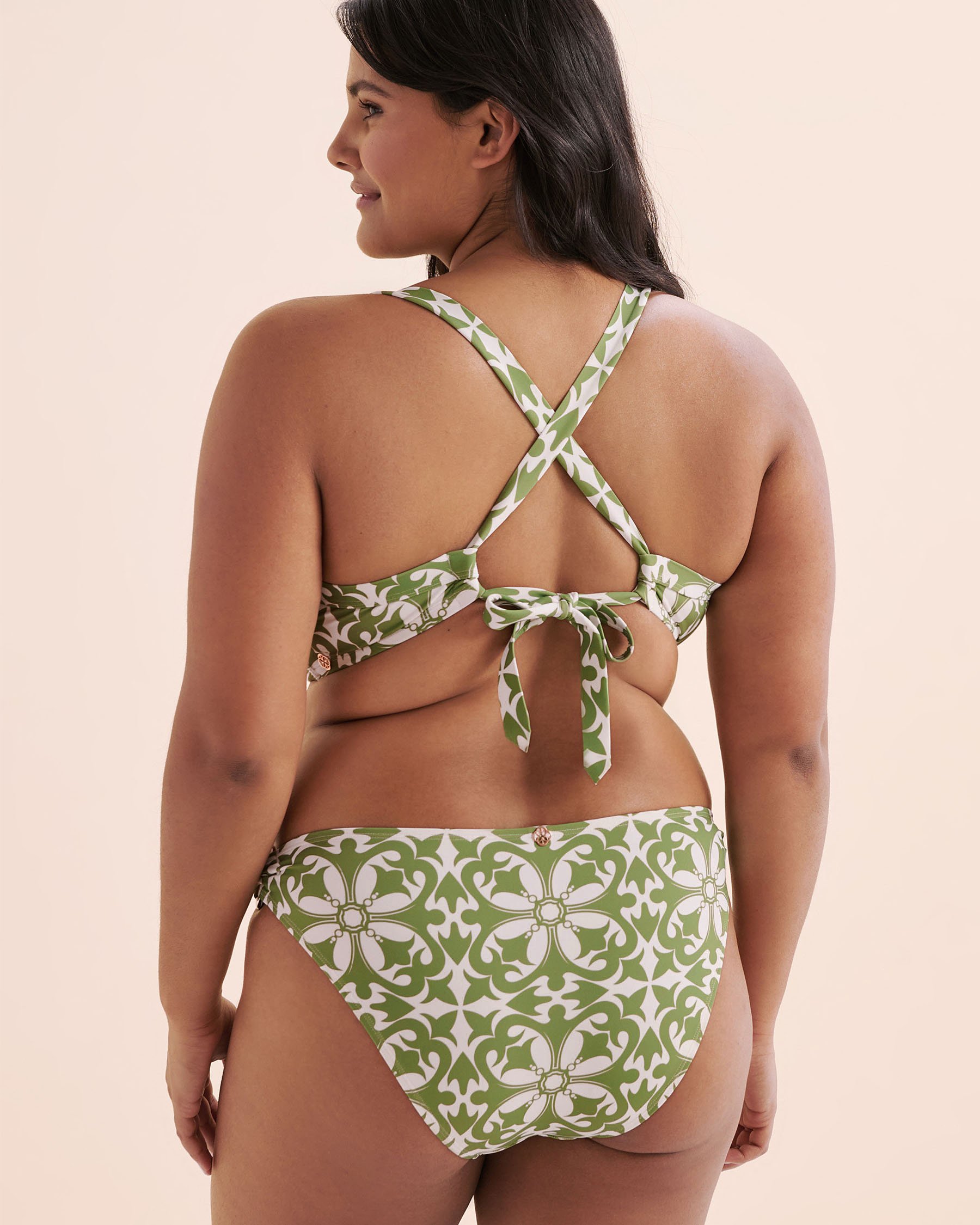 TURQUOISE COUTURE Haut de bikini plongeant bonnet D Mosaïque Vert Jade 01200105 - View5