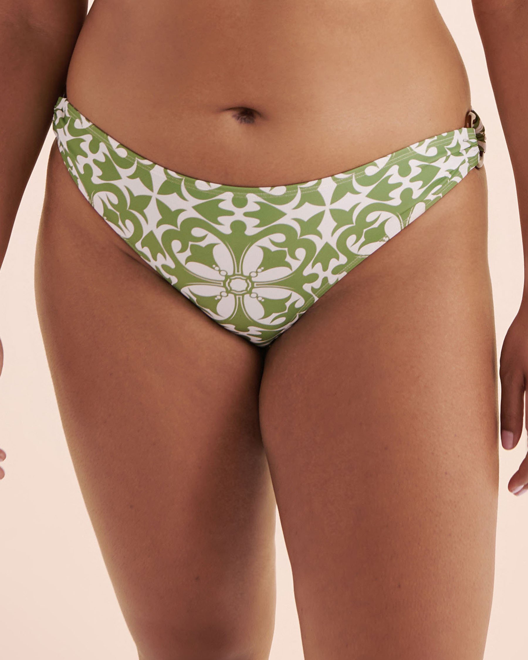TURQUOISE COUTURE Bas de bikini brésilien taille basse Mosaïque Vert Jade 01300444 - View9