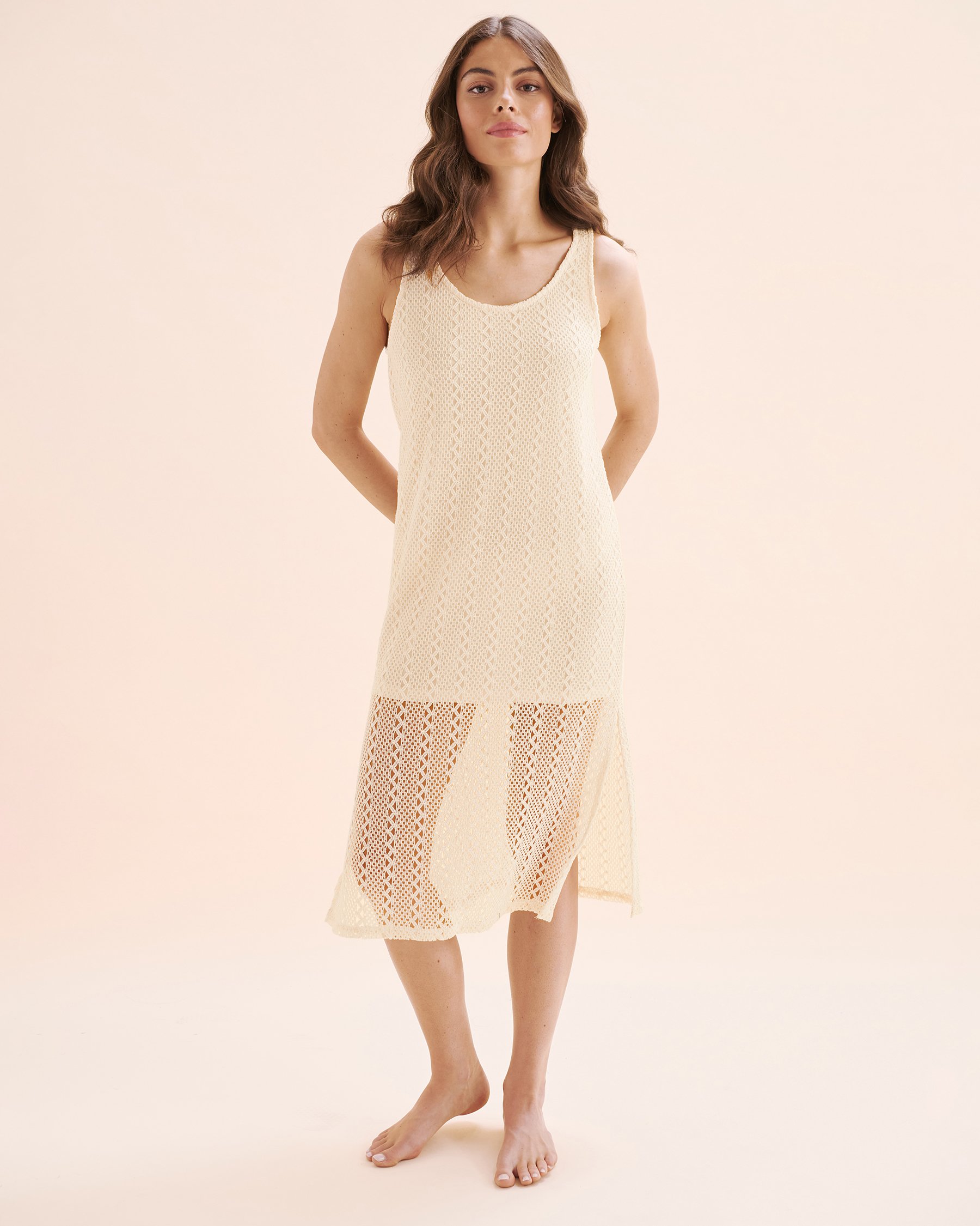 TURQUOISE COUTURE Robe en crochet Beige Jet Stream 02300160 - View1