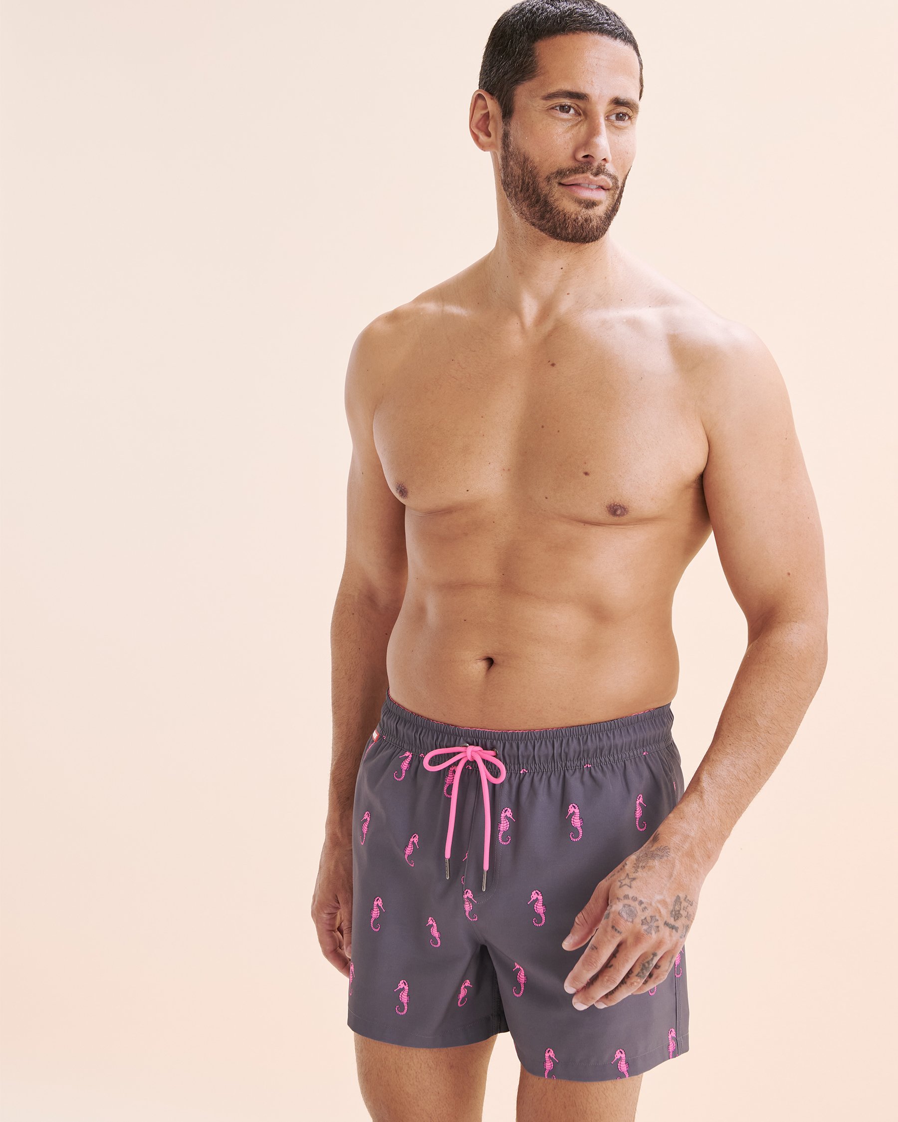 HAMABE Maillot volley avec doublure confort Hippocampe rose 03100053 - Voir5