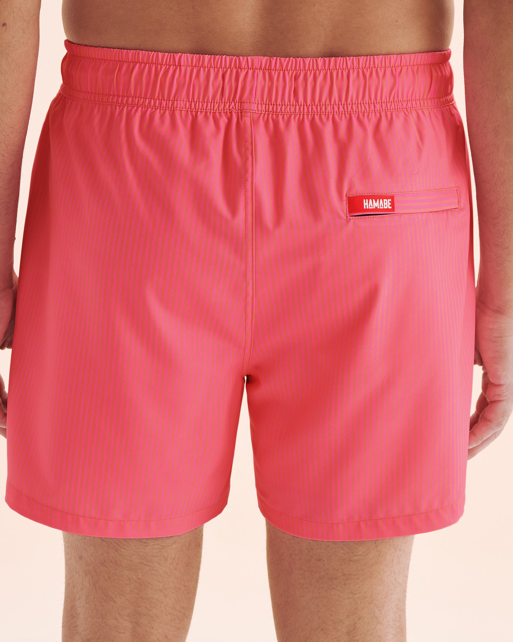 HAMABE Maillot volley avec doublure compressive Rose fluo à fines rayures 03100054 - View2