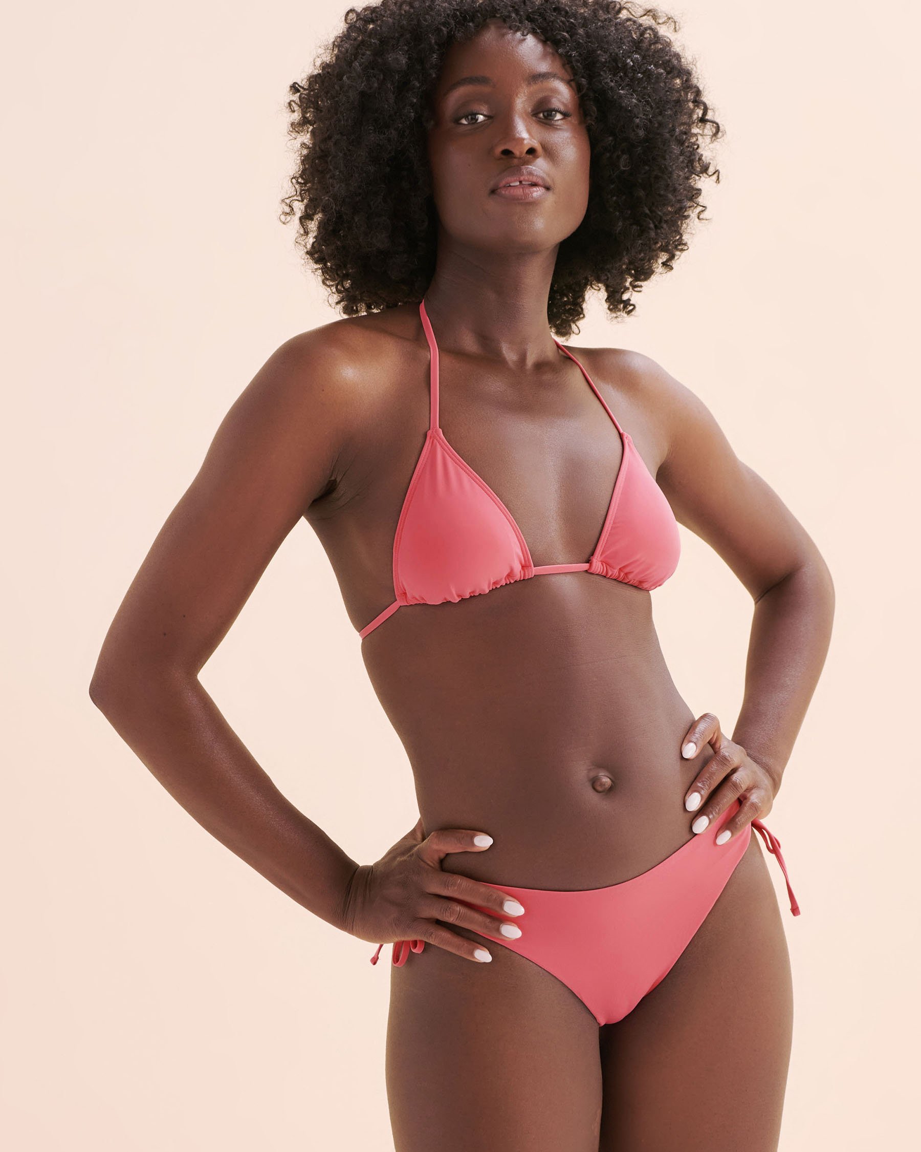 ROXY Beach Classics Athletic Triangle Bikini Top Bubblegum Pink ERJX304591 - View1