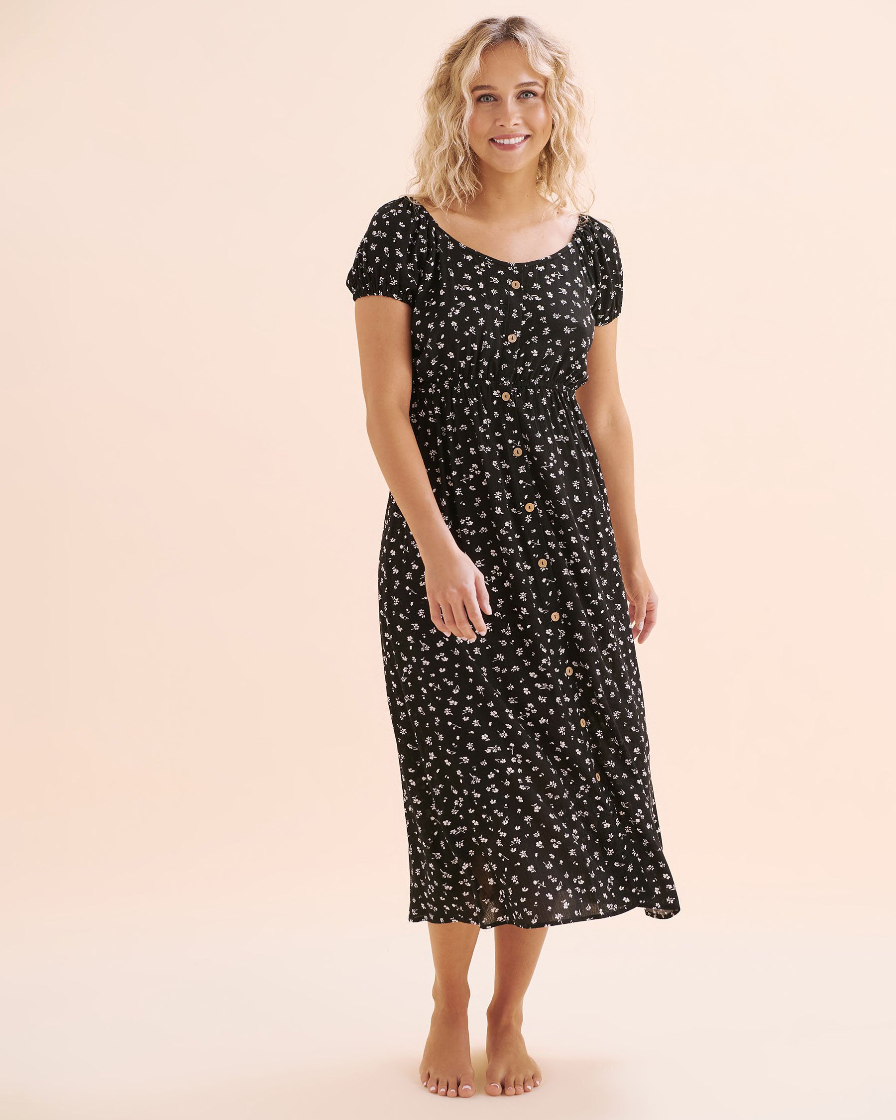 TROPIK Floral Long Dress Black Ditsy 02300166 - View1