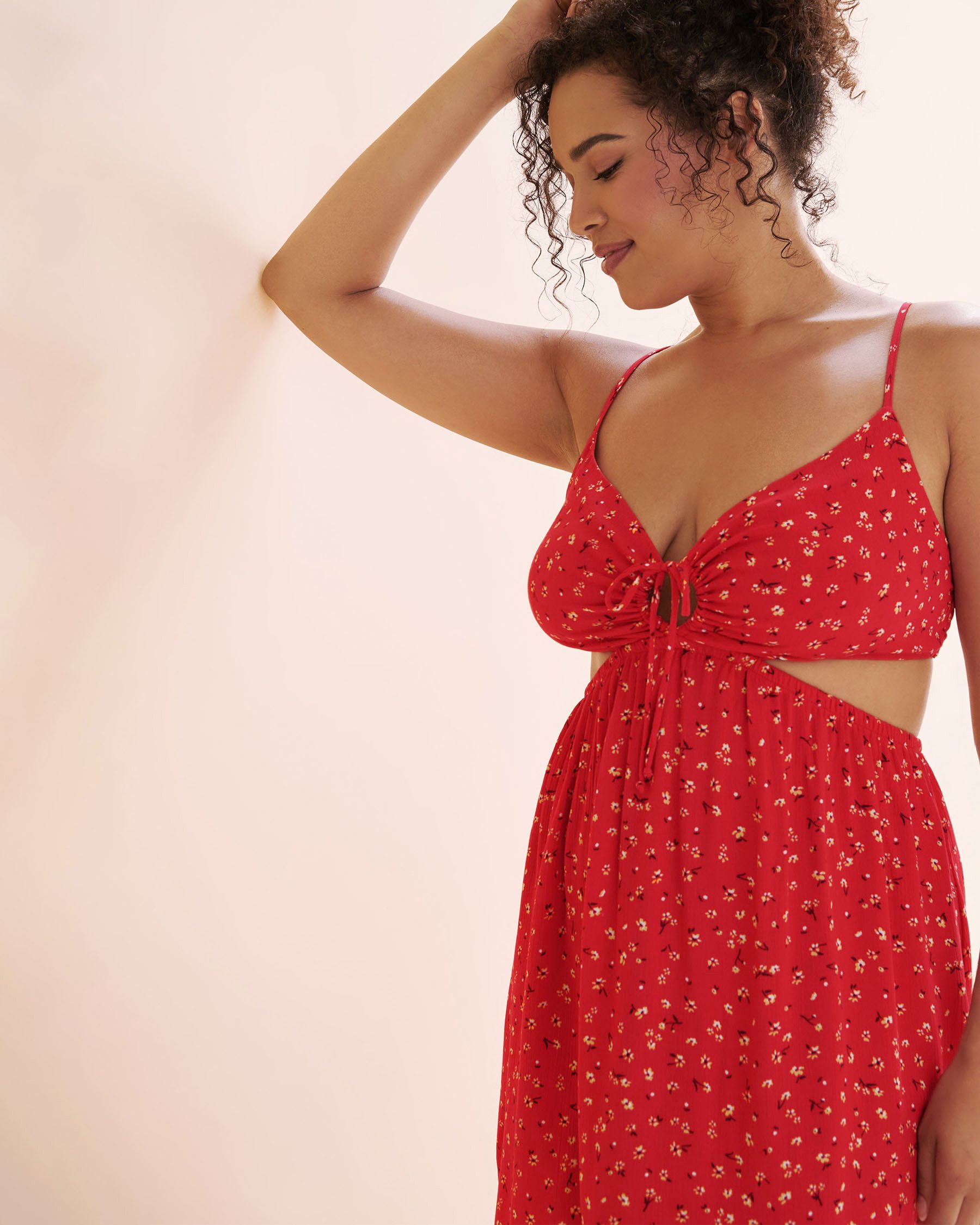 TROPIK Floral Short Dress Red Ditsy 02300165 - View3