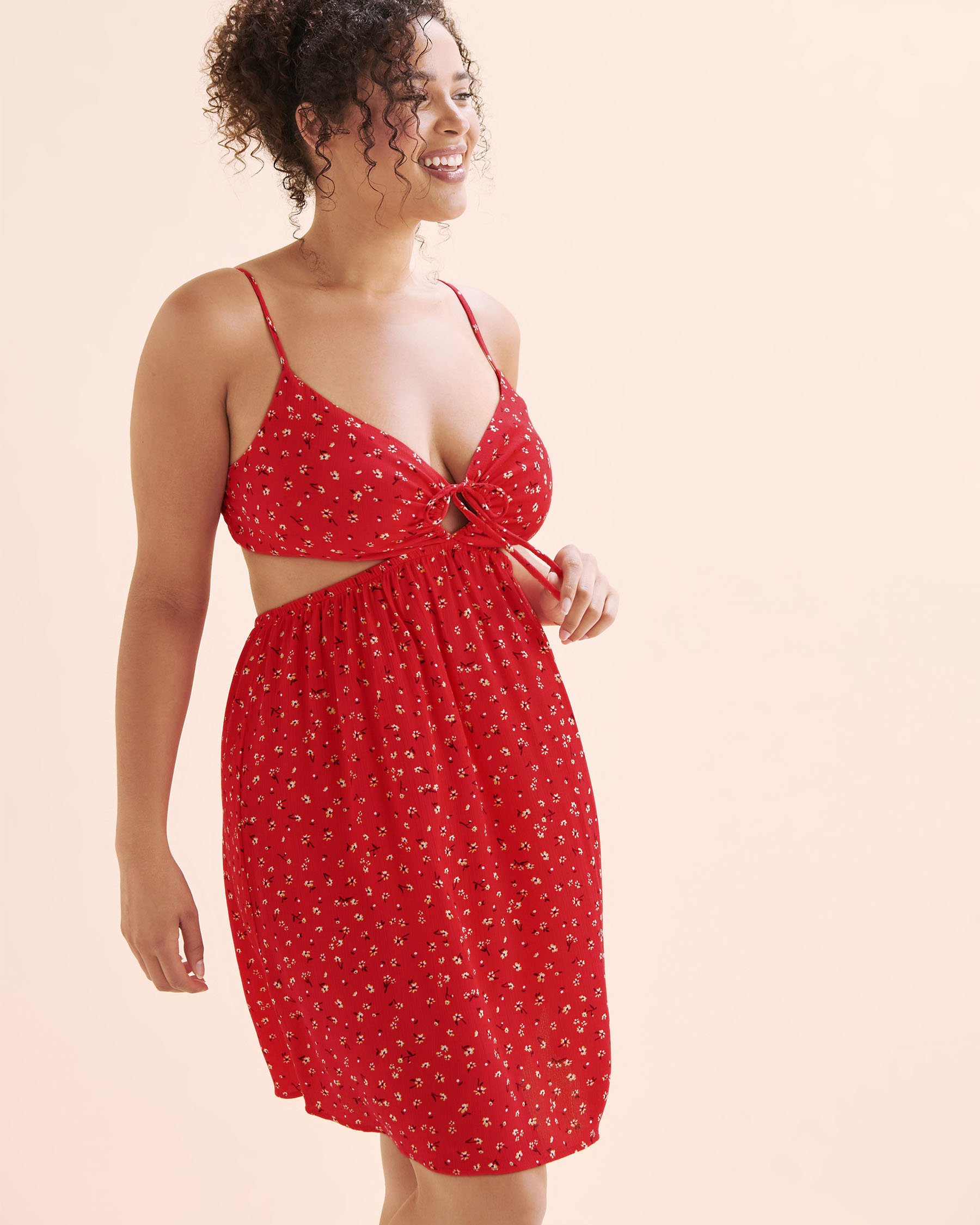 TROPIK Floral Short Dress Red Ditsy 02300165 - View4