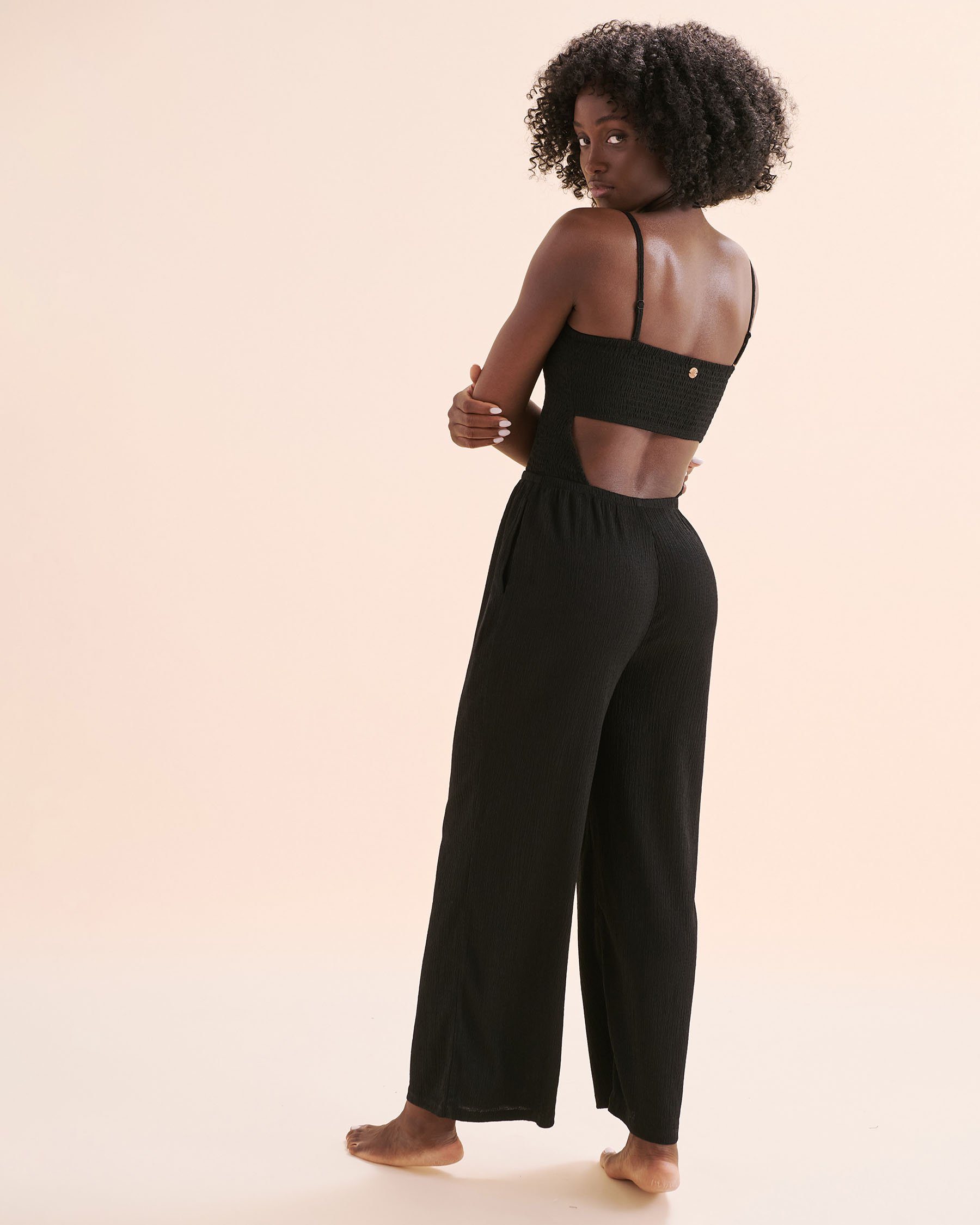 OFF THE BEACH Textured Jumpsuit Black 02300168 - View2