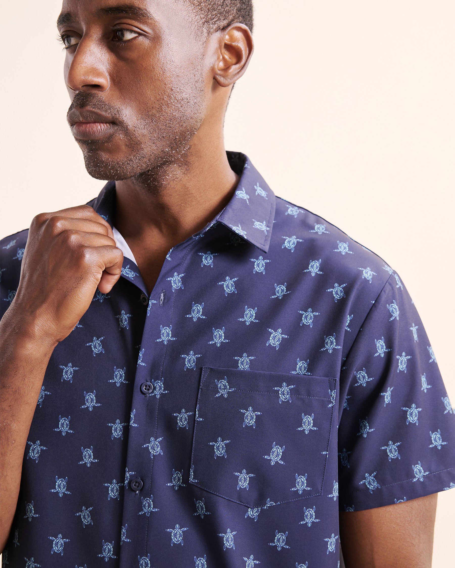 HAMABE Chemise à manches courtes Bleu maritime 04100035 - Voir3