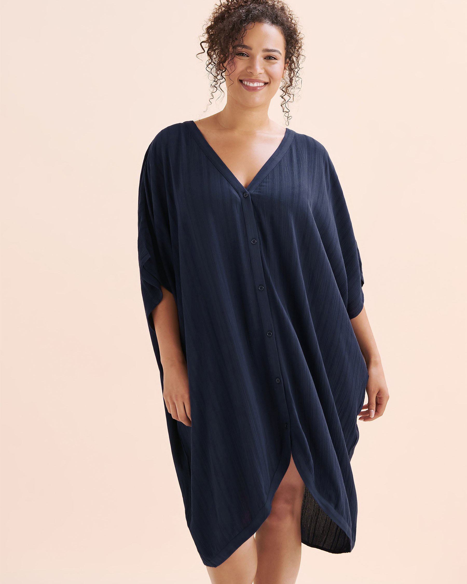TURQUOISE COUTURE Caftan à rayures Bleu marin 02400053 - Voir5