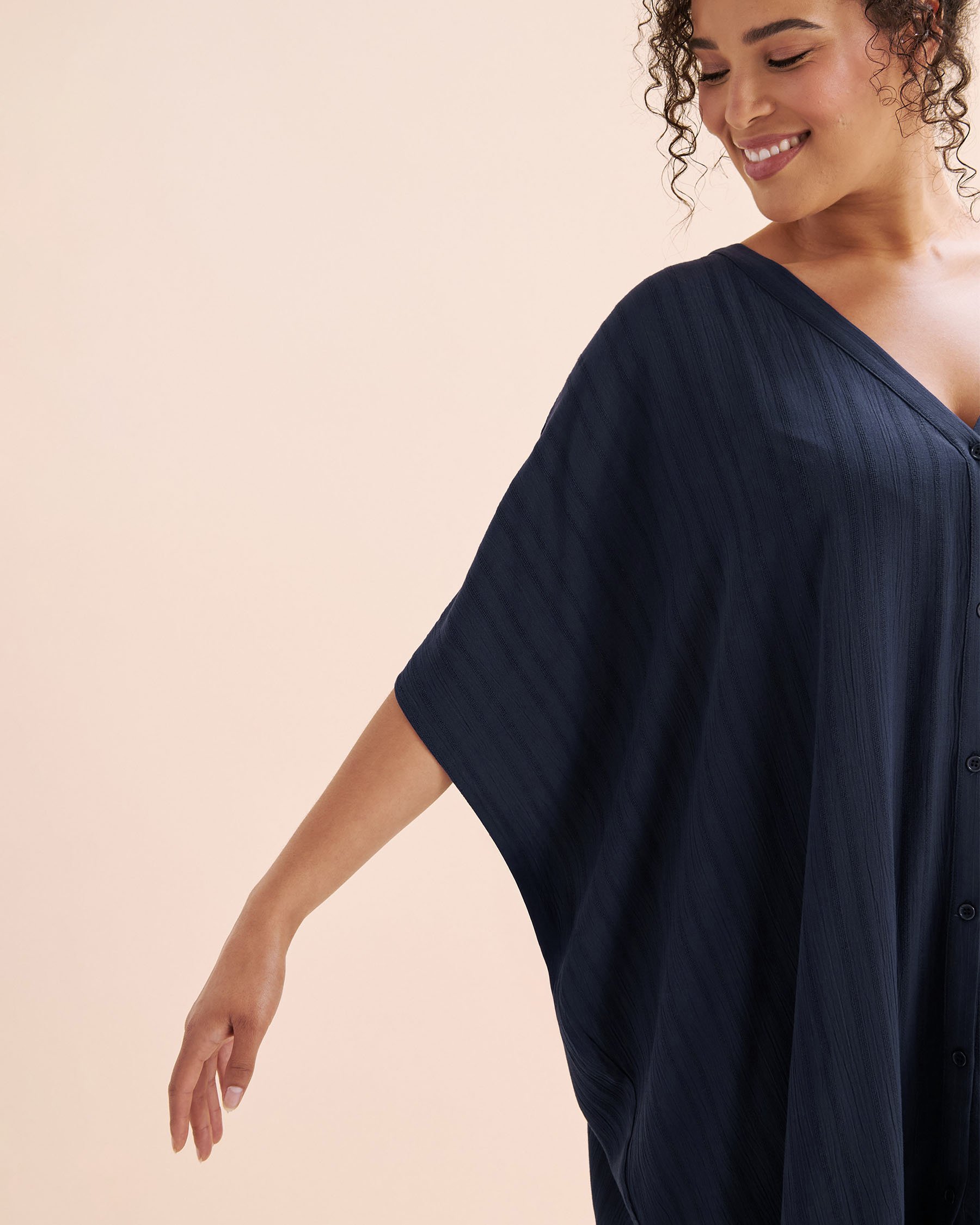 TURQUOISE COUTURE Caftan à rayures Bleu marin 02400053 - Voir7
