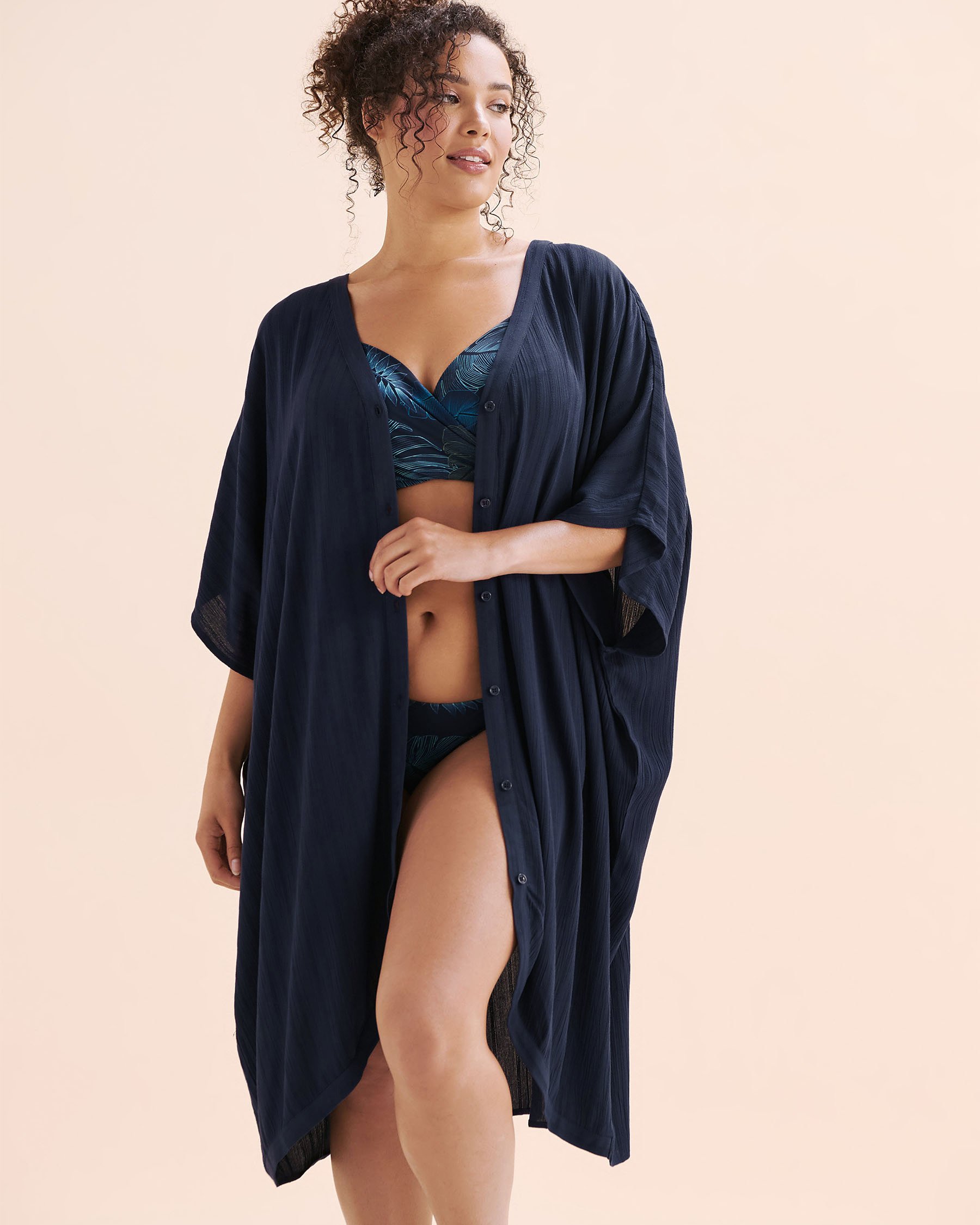 TURQUOISE COUTURE Caftan à rayures Bleu marin 02400053 - Voir8