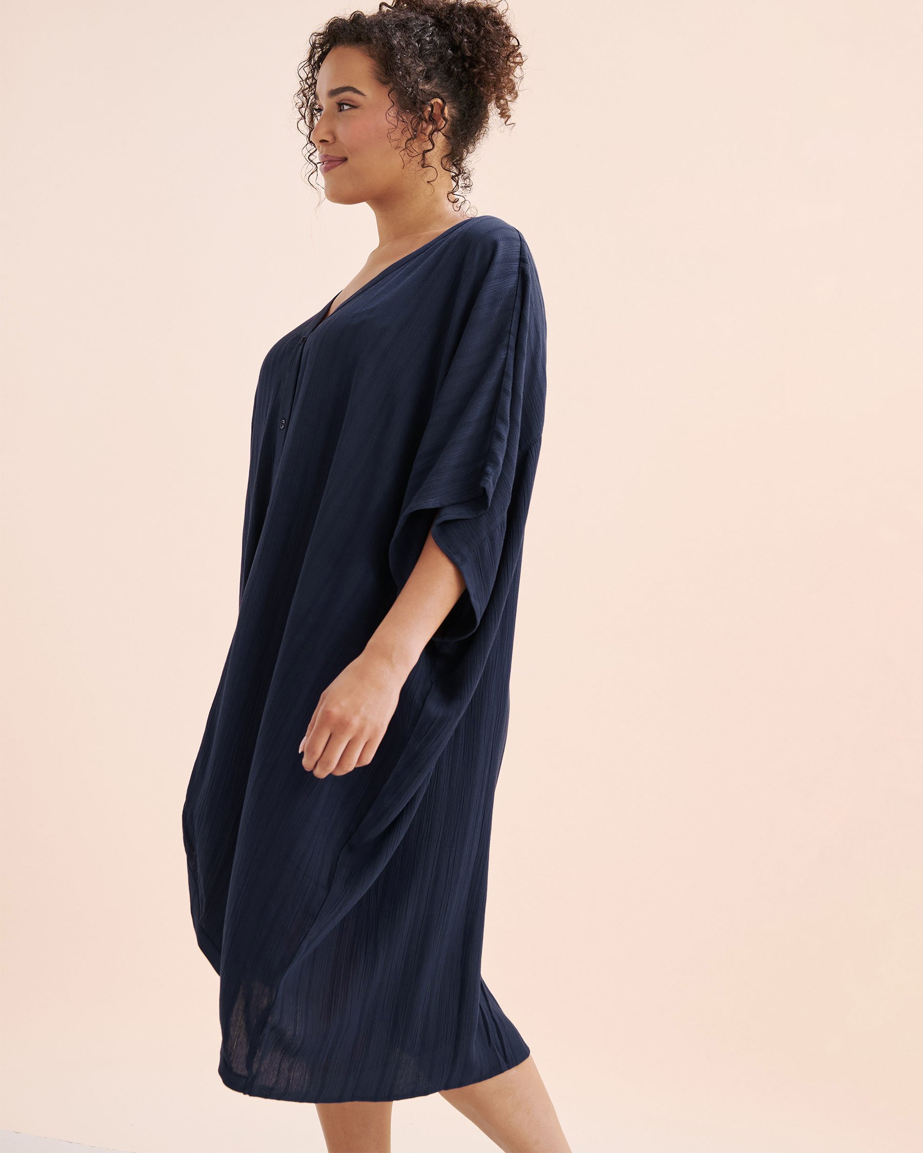 TURQUOISE COUTURE Caftan à rayures Bleu marin 02400053 - Voir9