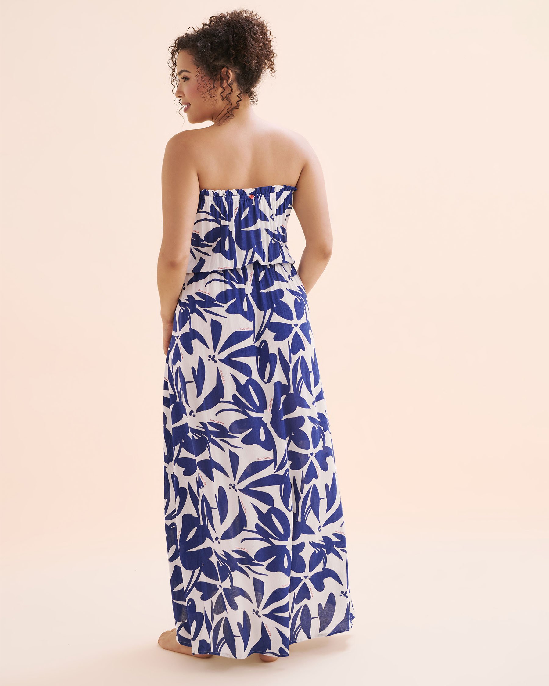 COSTA DEL REY Robe bandeau midi en gaze Fleurs bleus 02300174 - View7