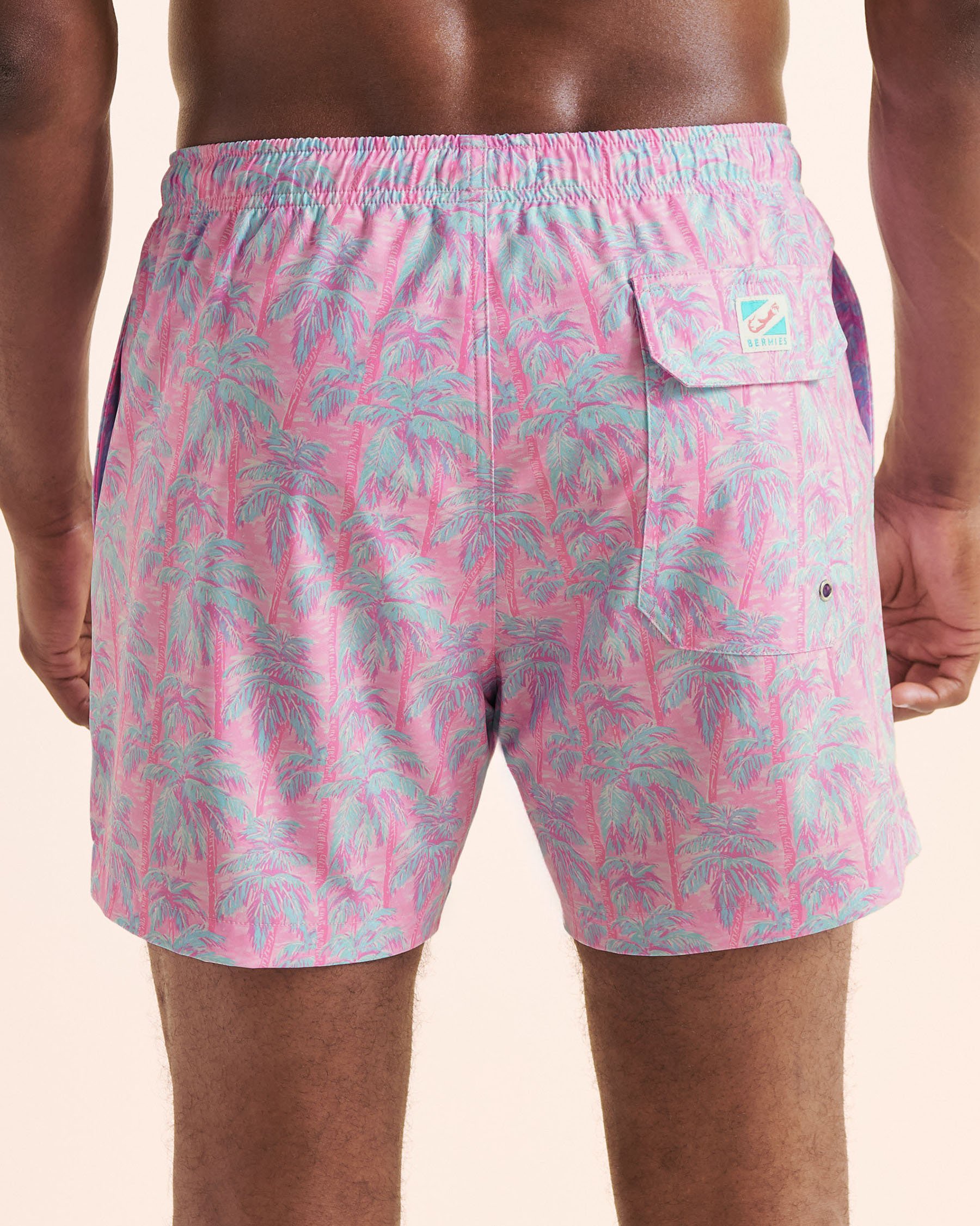 BERMIES Maillot classique palmiers avec doublure de compression Rose PKPLMTRE-CLA - View2