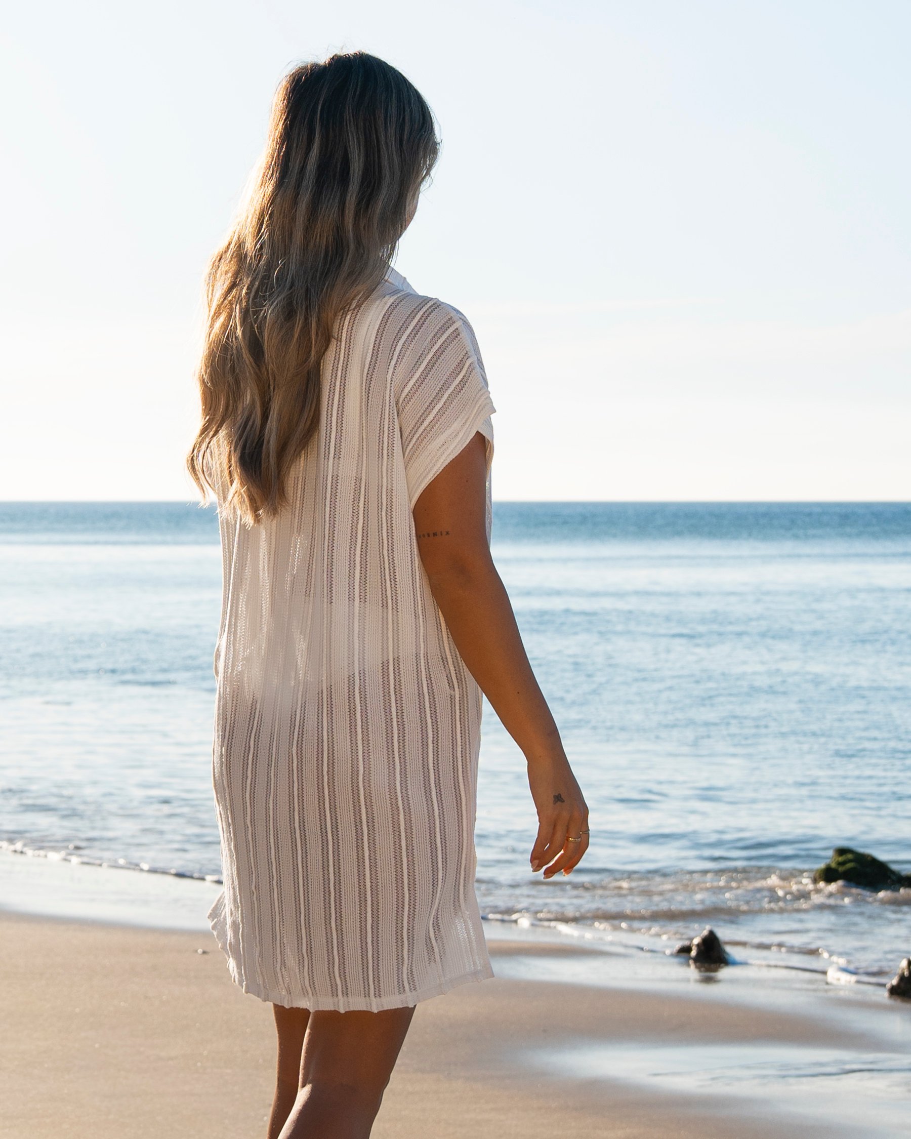 OFF THE BEACH Crochet Short Sleeves Shirt White 02100039 - View2