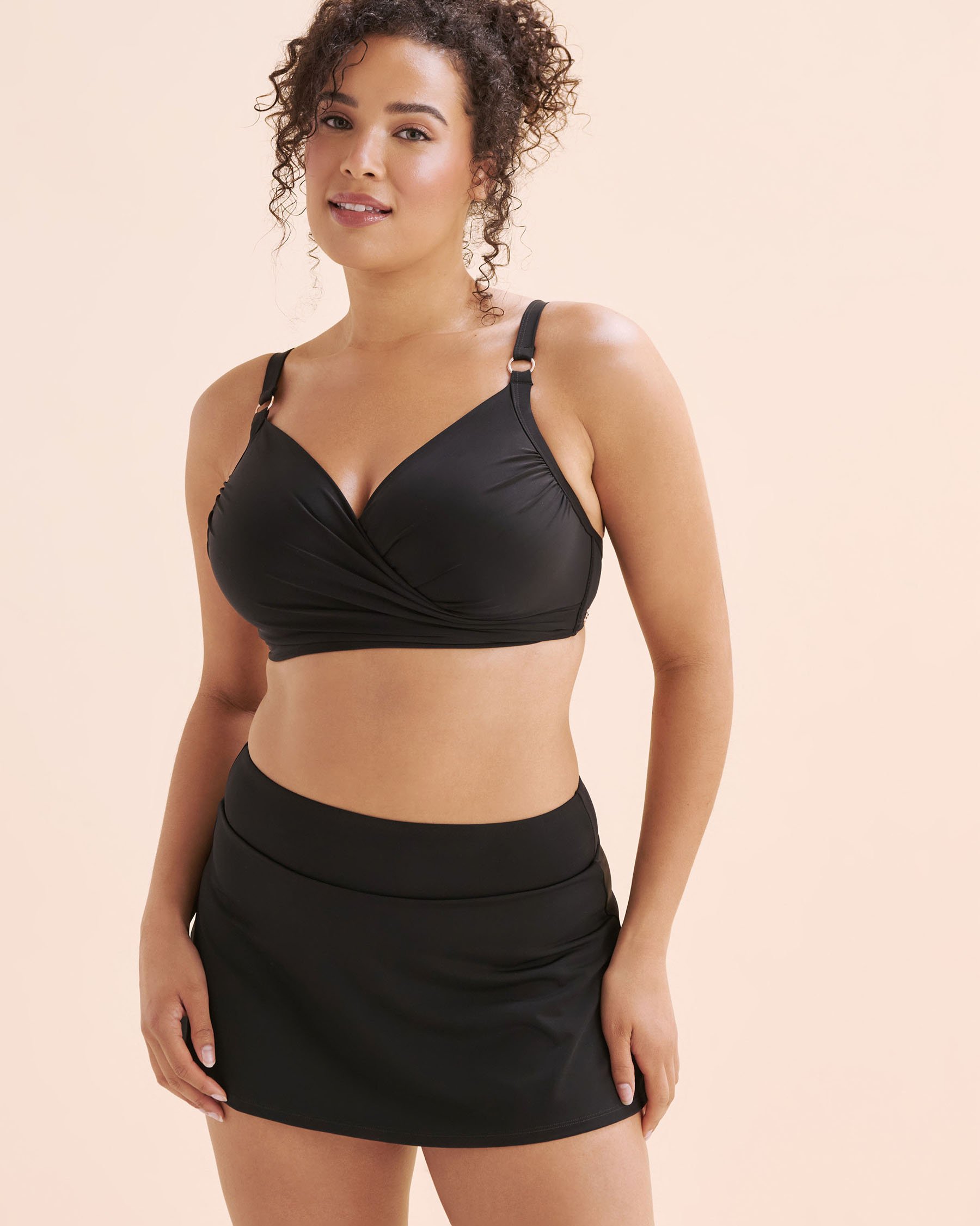 TURQUOISE COUTURE Haut de bikini plongeant bonnet D croisé Noir 01200113 - View3