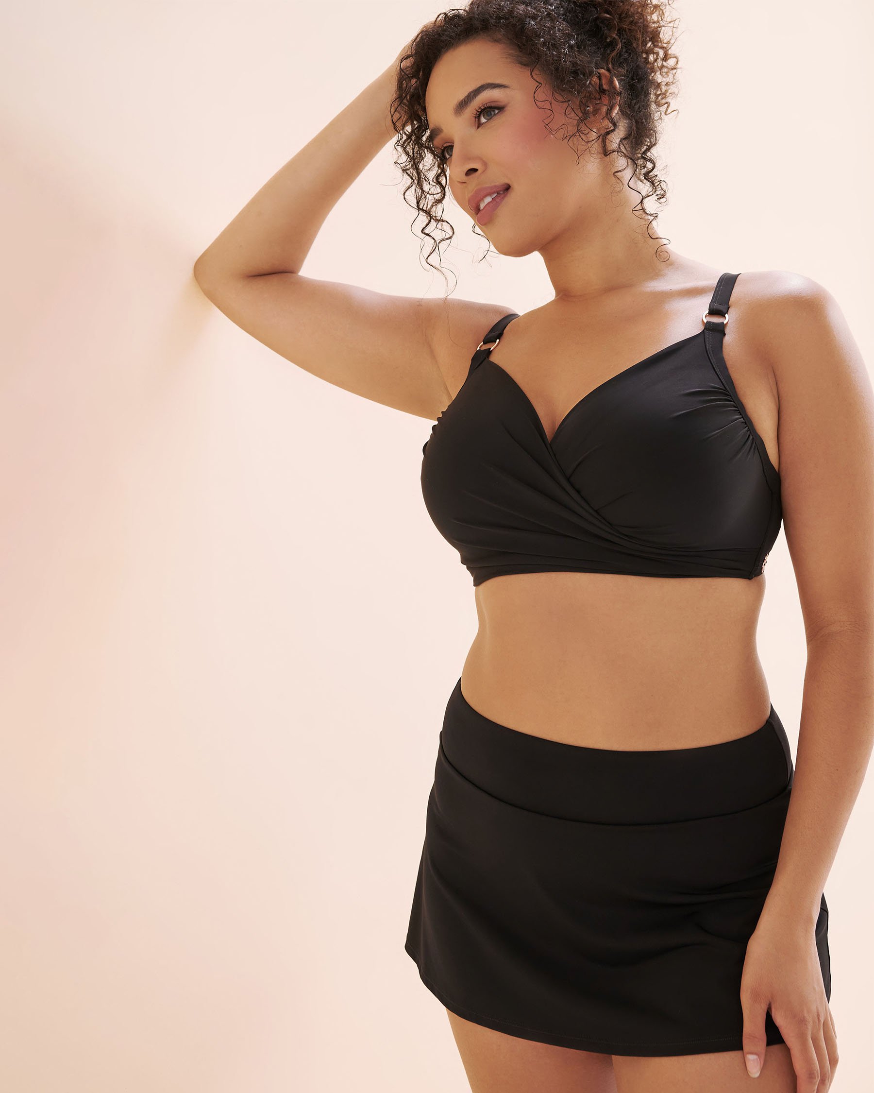 TURQUOISE COUTURE Haut de bikini plongeant bonnet D croisé Noir 01200113 - View7