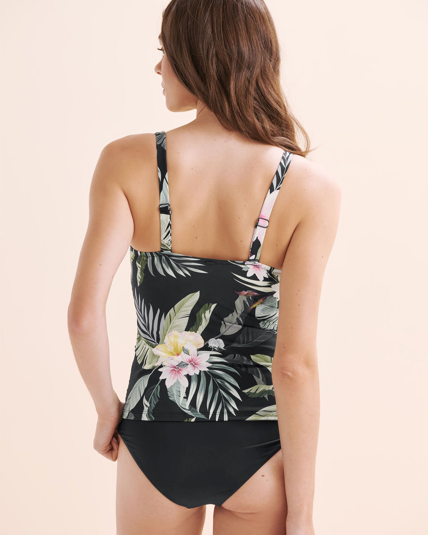 EVERYDAY SUNDAY Coastal Heaven Front Twist Tankini Black, green, pink ESBEAW05607 EVERYDAY SUNDAY Coastal Heaven Front Twist Tankini Black, green, pink ESBEAW05607 - View2