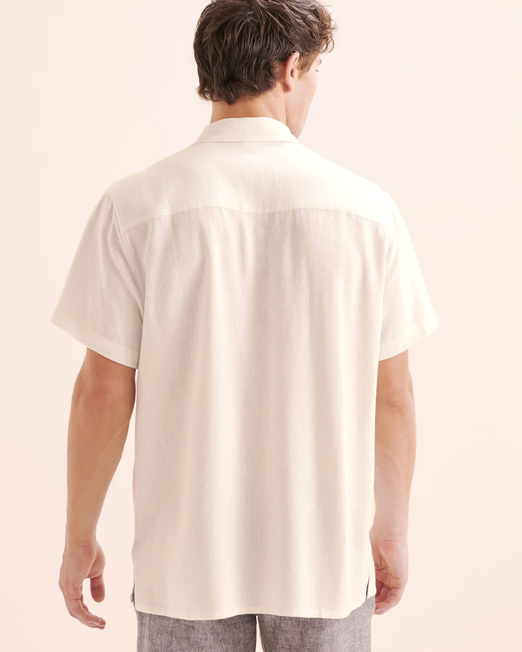 OFF THE BEACH Chemise à manches courtes en mélange de lin Blanc 04100049 - View2