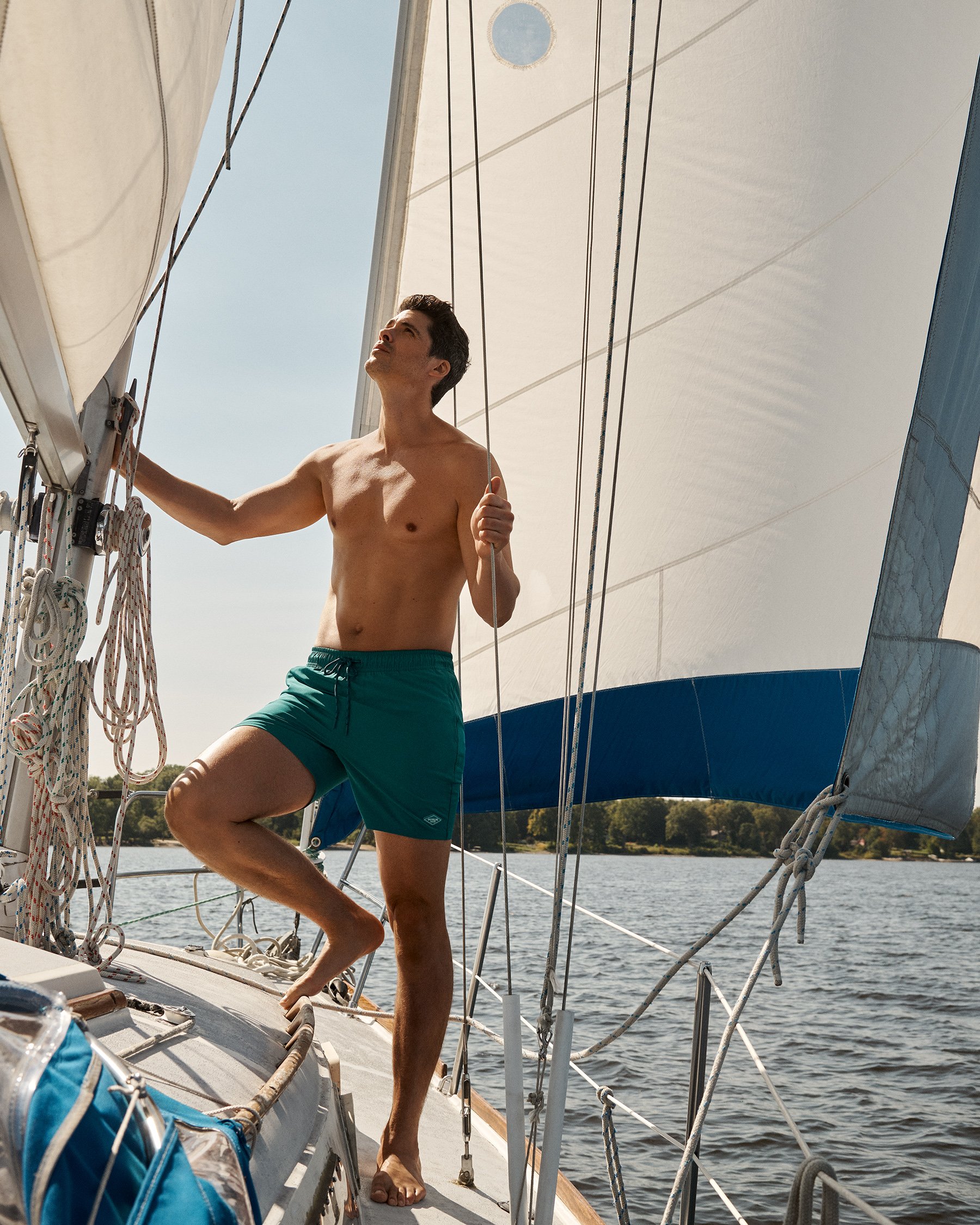 SHORELINE SEVEN Long Liner Volley Swimsuit Green 03100058 - View3