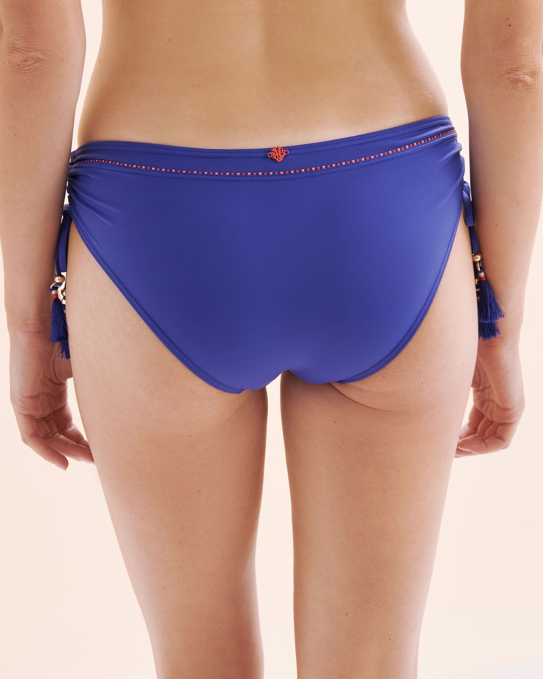 COSTA DEL REY Low-Rise Brazilian Bikini Bottom With Striped Trim Electric Blue 01300483 - View5
