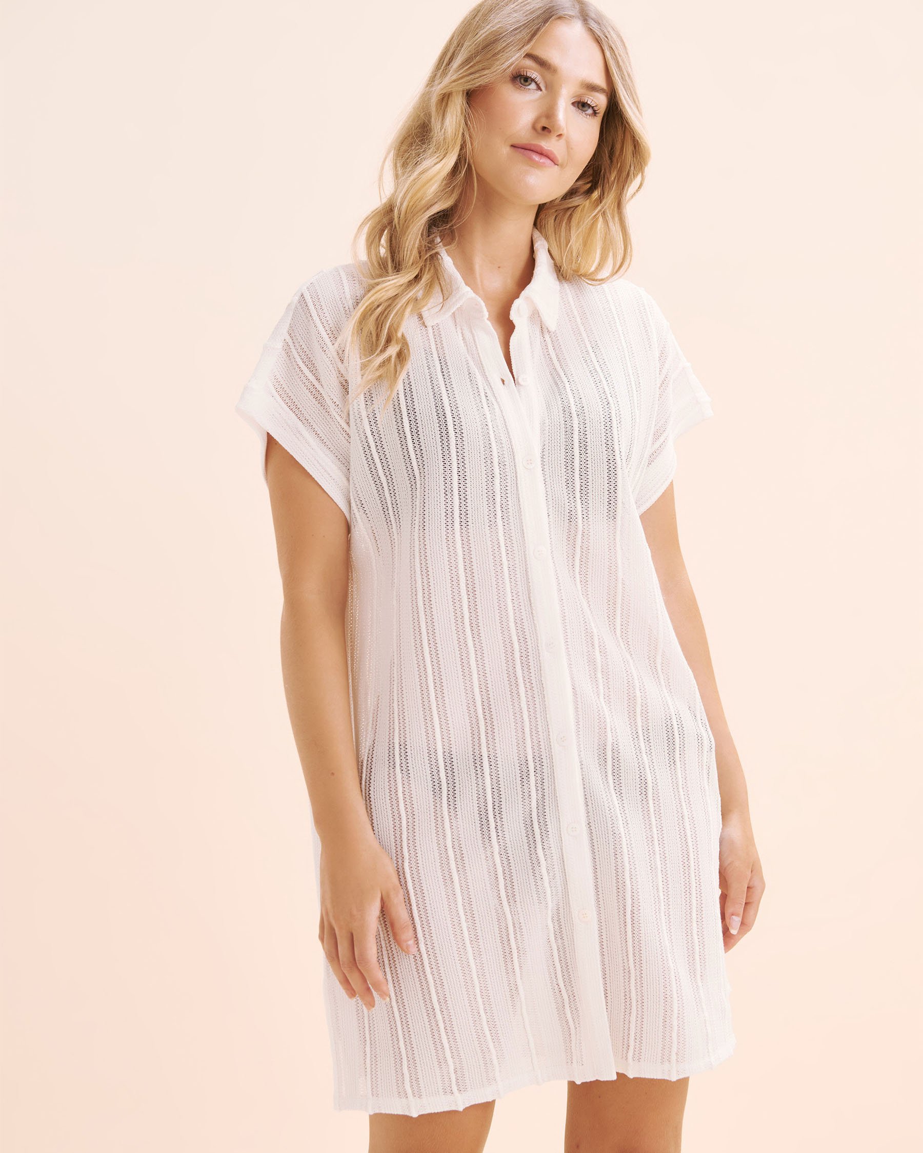 OFF THE BEACH Chemise à manches courtes en crochet Blanc 02100039 OFF THE BEACH Chemise à manches courtes en crochet Blanc 02100039 - View5