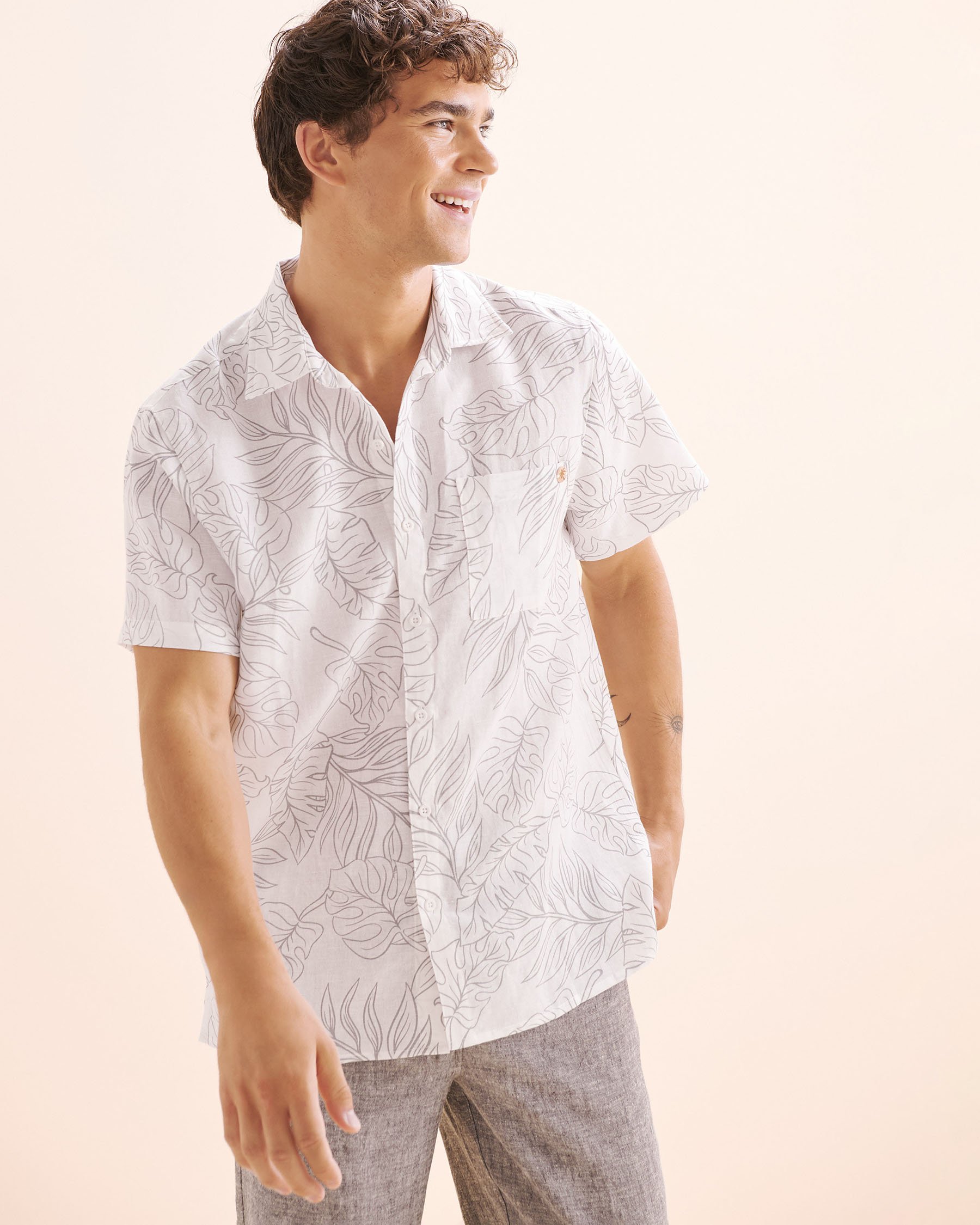 OFF THE BEACH Linen Short Sleeves Shirt White 04100042 - View1