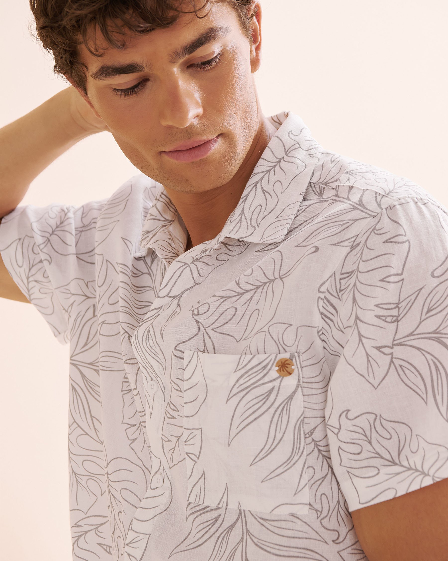 OFF THE BEACH Linen Short Sleeves Shirt White 04100042 - View3
