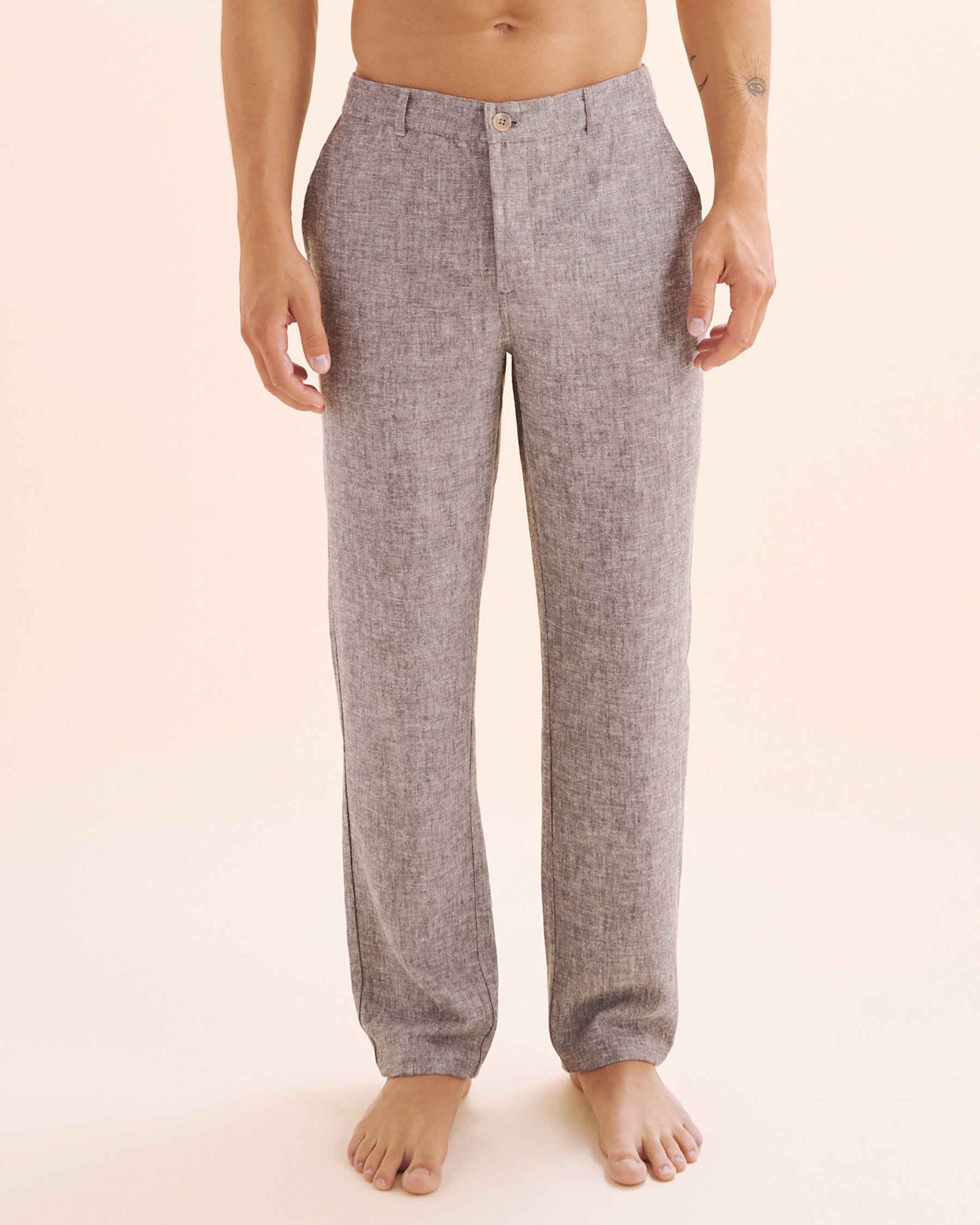 OFF THE BEACH Pantalon en mélange de lin Gris 04200009 - View1