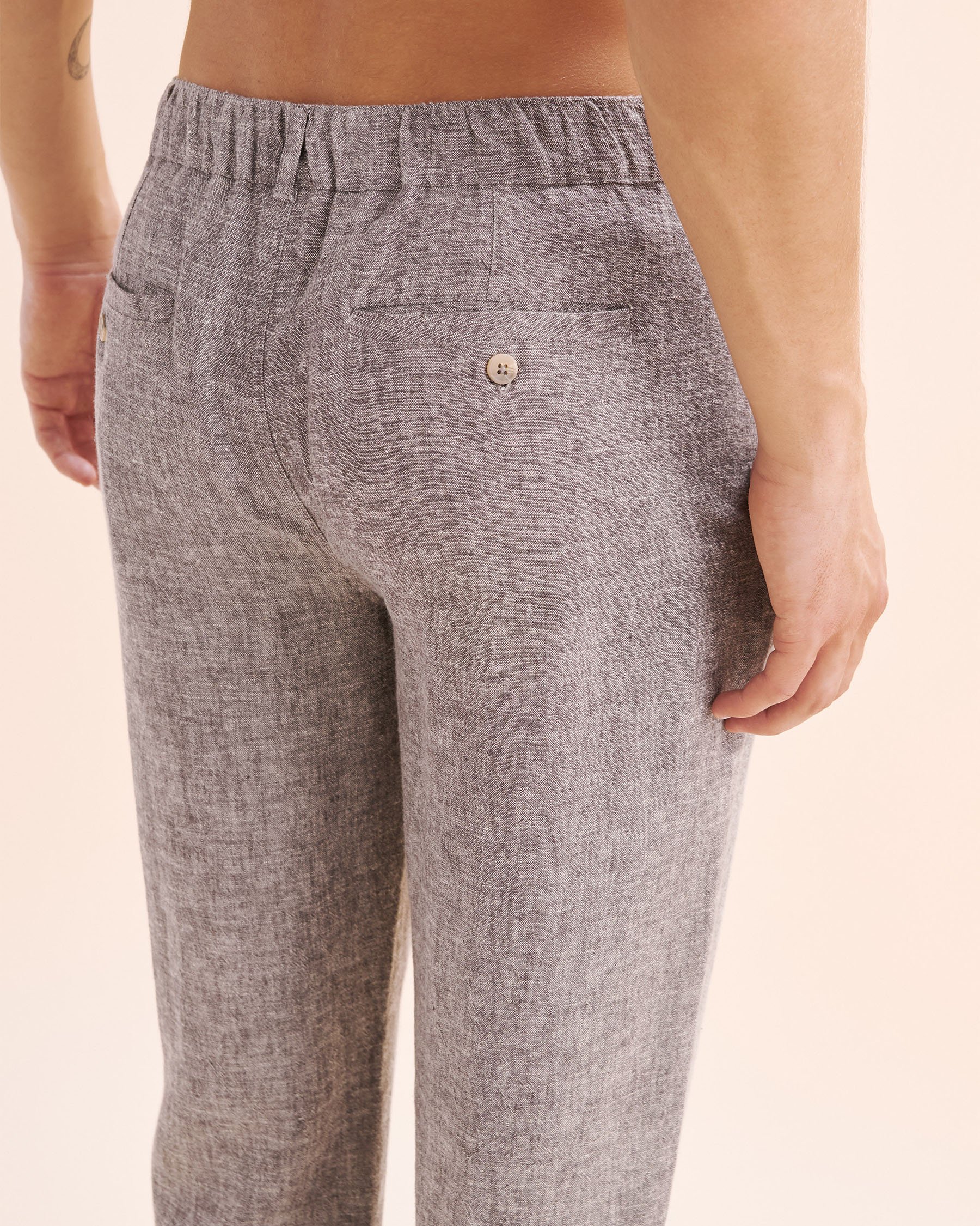 OFF THE BEACH Pantalon en mélange de lin Gris 04200009 - View3