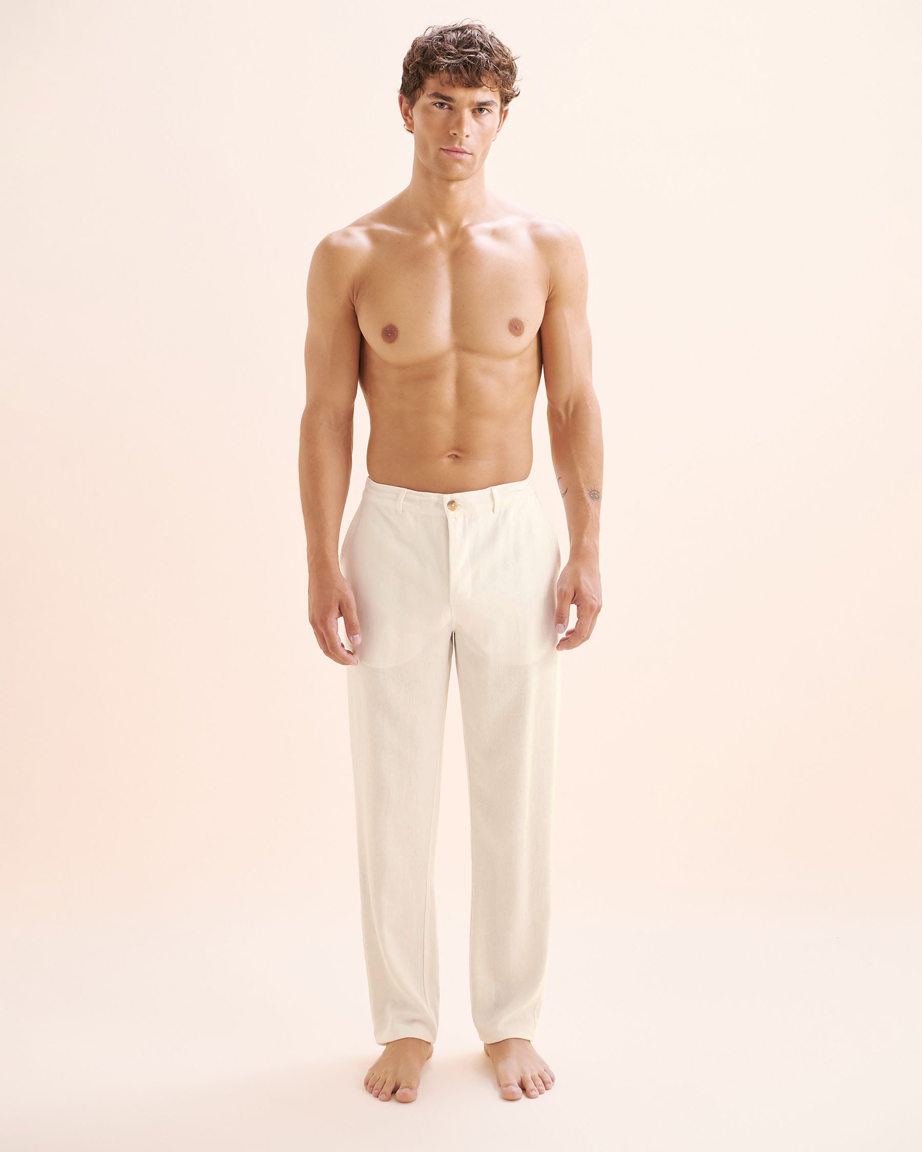 OFF THE BEACH Pantalon en mélange de lin Blanc 04200010 - Voir5