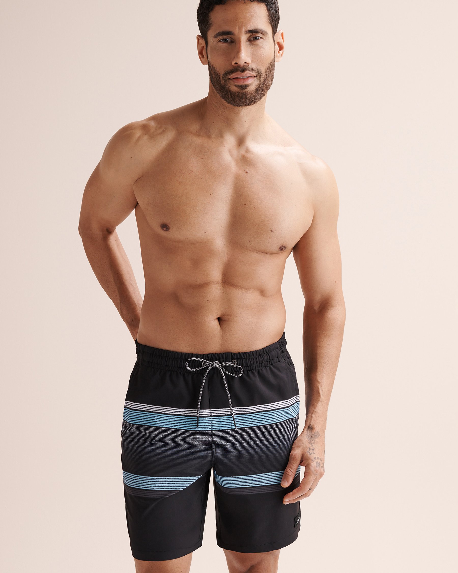 LUCKY ALOHA Quest 18'' Volley Swimsuit With Mesh Black QST1148 - View4